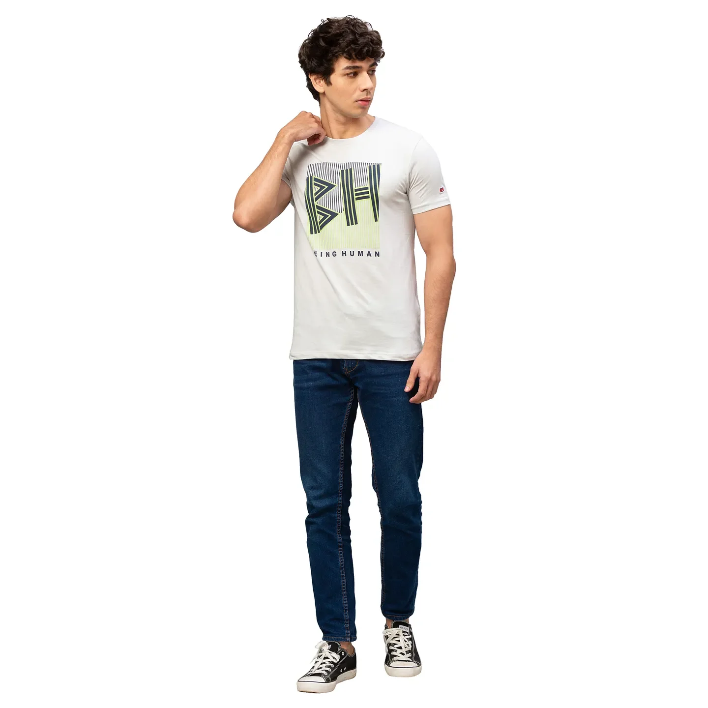 Green Regular Fit Men's Short Sleeves T-Shirt by Being Human Clothing - Image 2