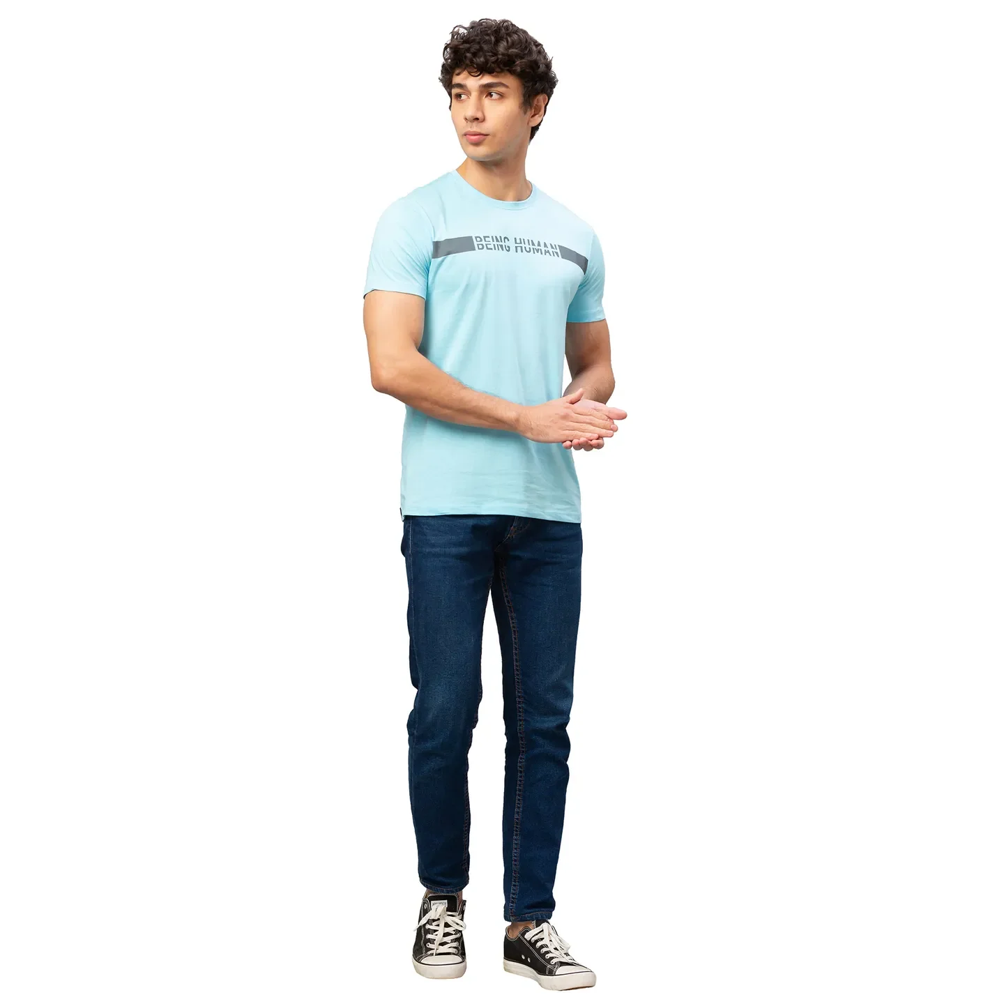 Green Regular Fit Men's Short Sleeves T-Shirt by Being Human Clothing - Image 5