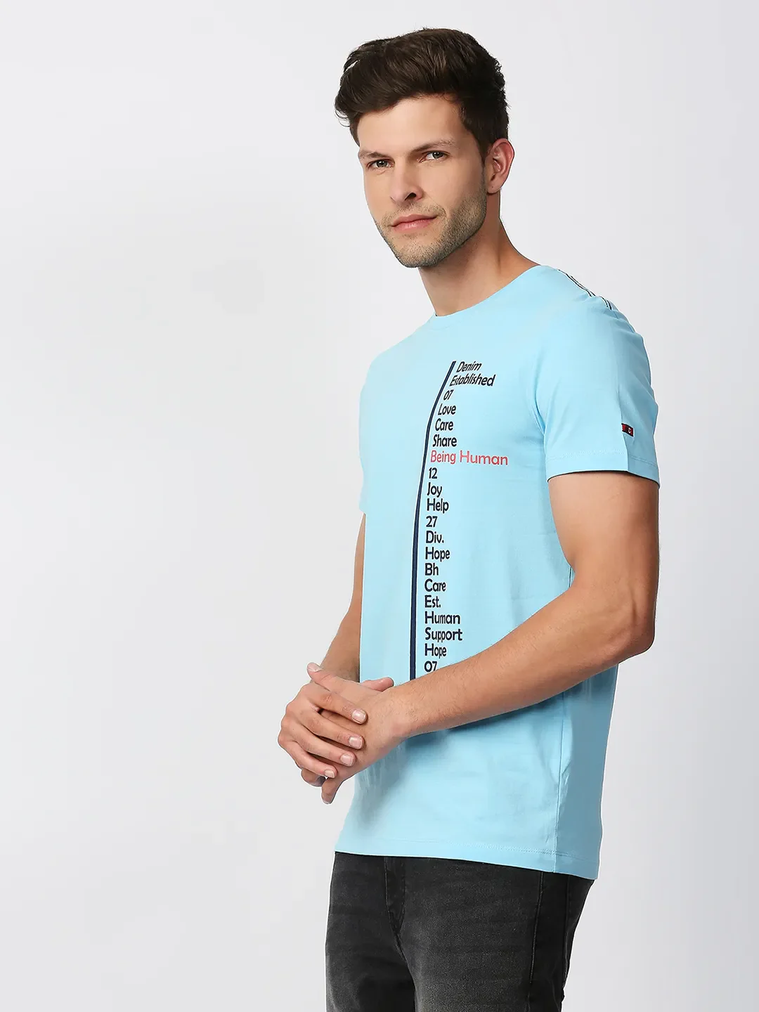 Green Regular Fit Men's Short Sleeves T-Shirt by Being Human Clothing - Image 2
