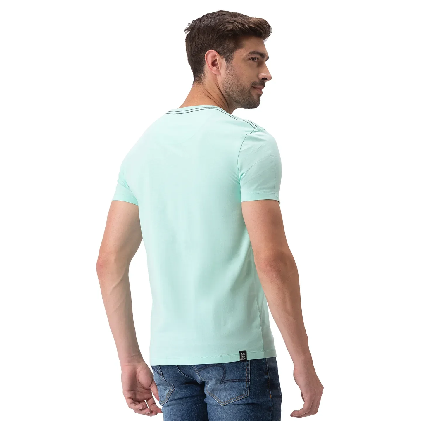 Green Regular Fit Men's Short Sleeves T-Shirt by Being Human Clothing - Image 3