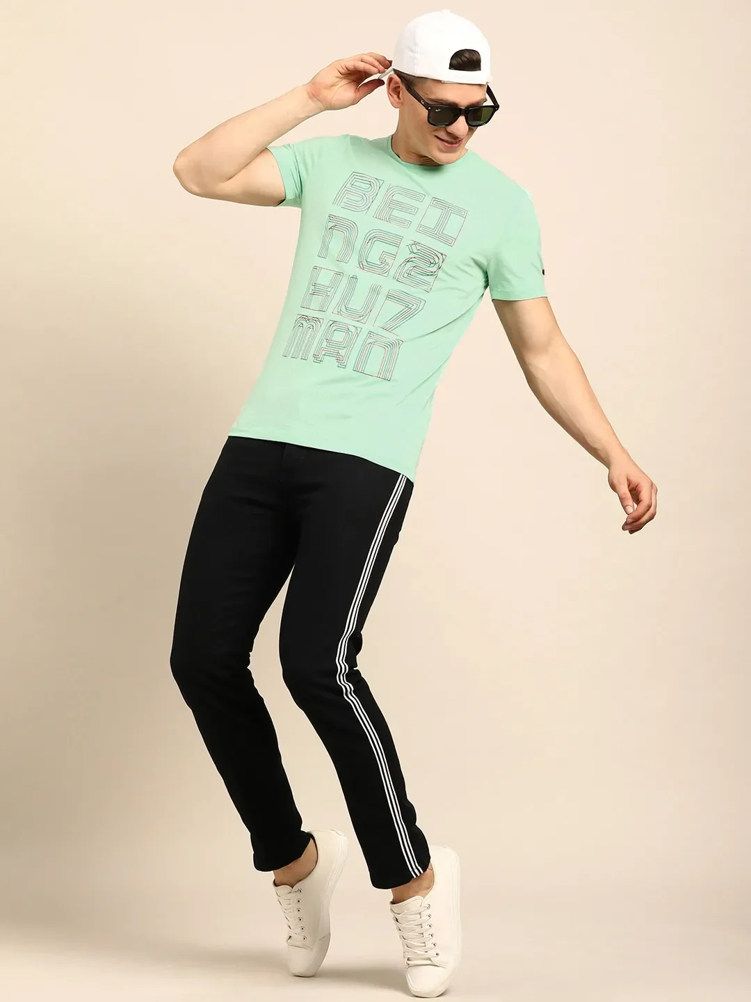 Green Regular Fit Men's Short Sleeves T-Shirt by Being Human Clothing - Image 5