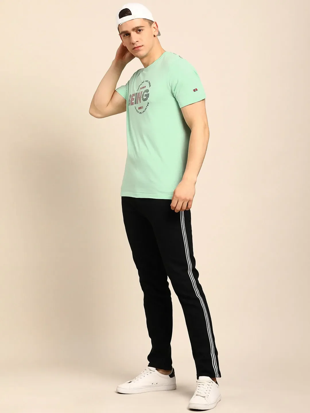 Green Regular Fit Men's Short Sleeves T-Shirt by Being Human Clothing - Image 5