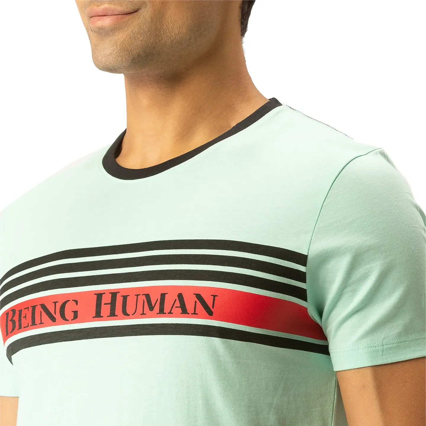 Green Regular Fit Men's Short Sleeves T-Shirt by Being Human Clothing - Image 4