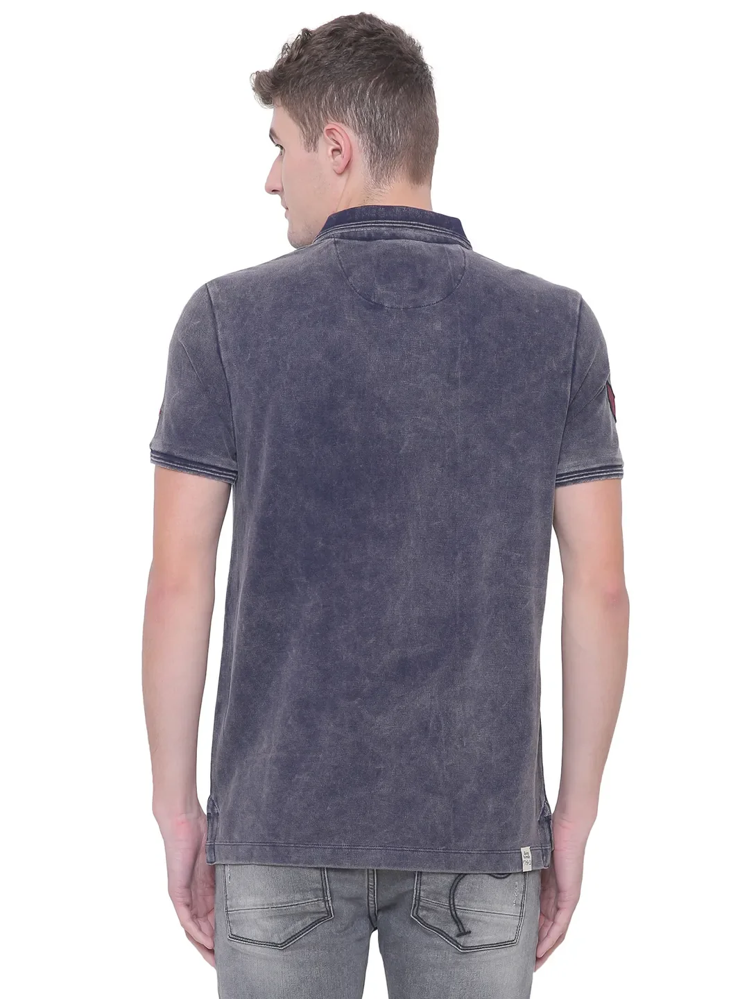 Blue Regular Fit Men's Polo T-Shirt by Being Human Clothing - Image 5