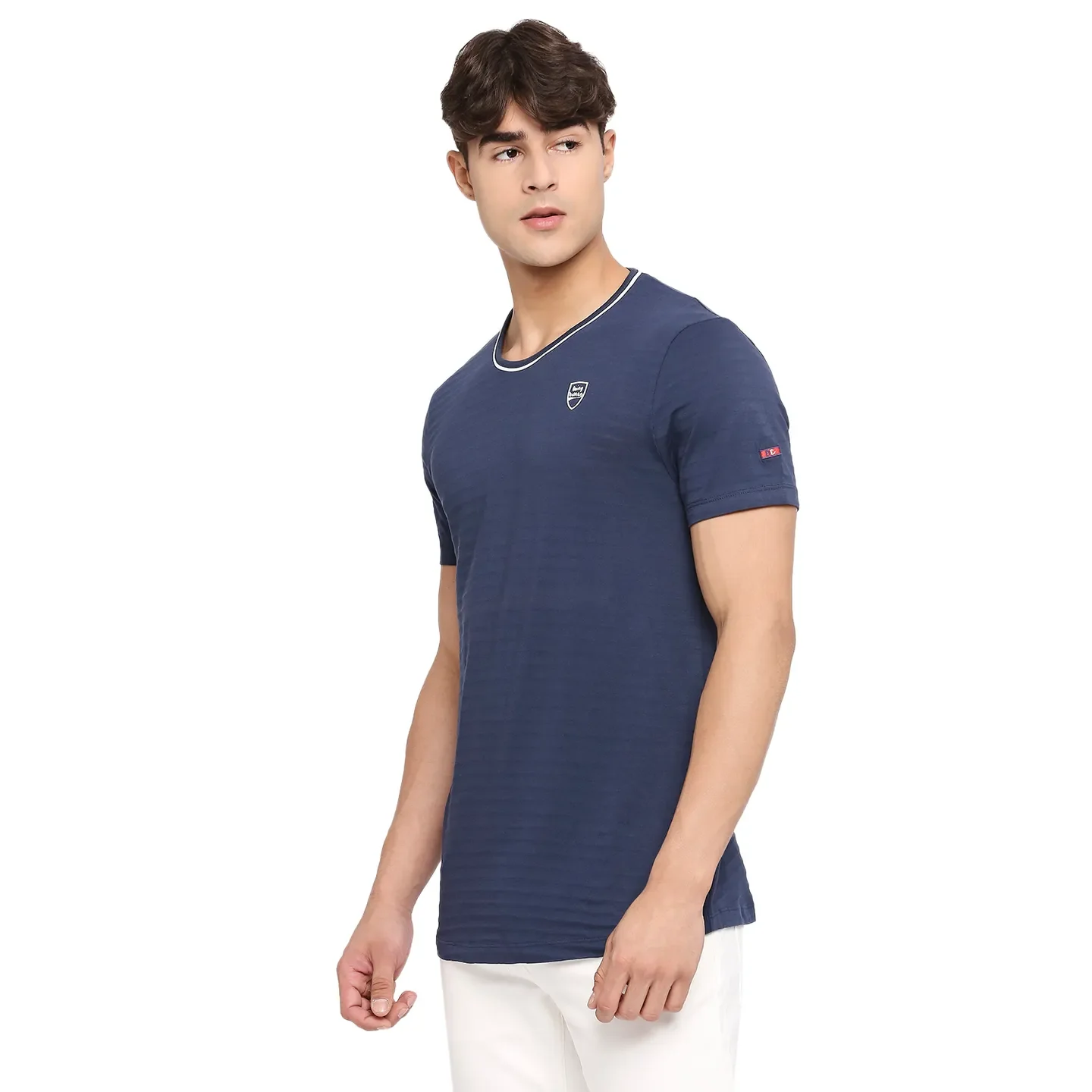 Mood Navy Regular Fit Round Neck Men's T-Shirt by Being Human Clothing - Image 2