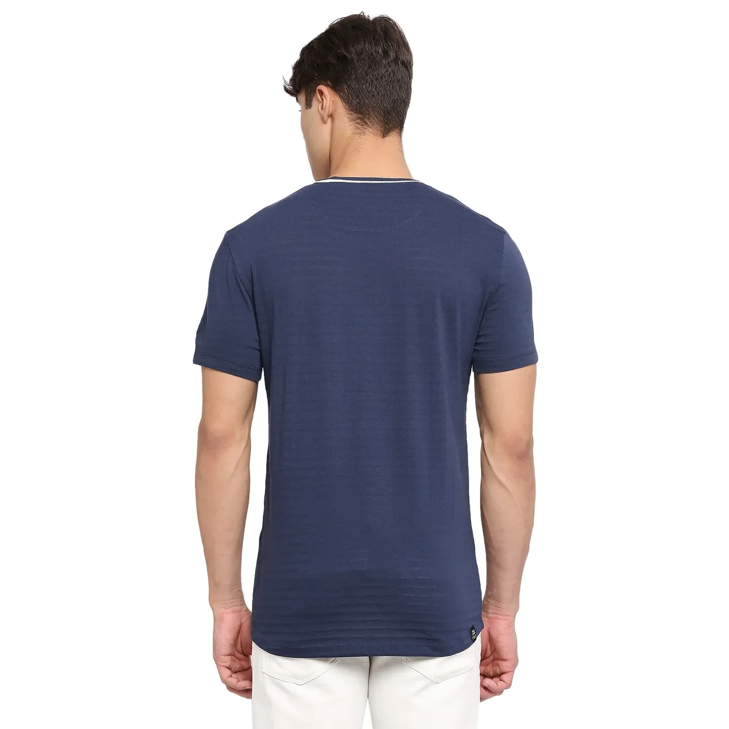 Mood Navy Regular Fit Round Neck Men's T-Shirt by Being Human Clothing - Image 4