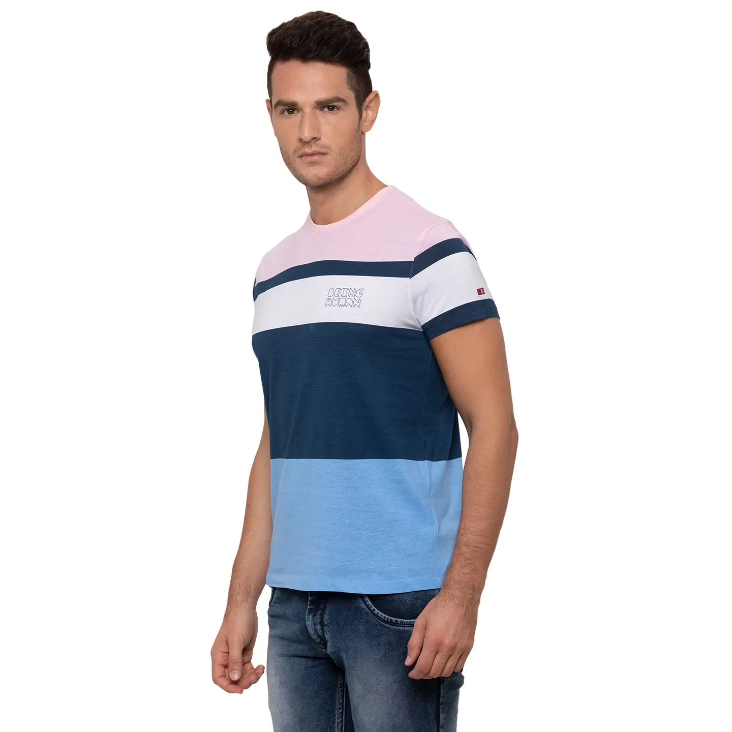 Blue Regular Fit Men's T-Shirt by Being Human Clothing - Image 4