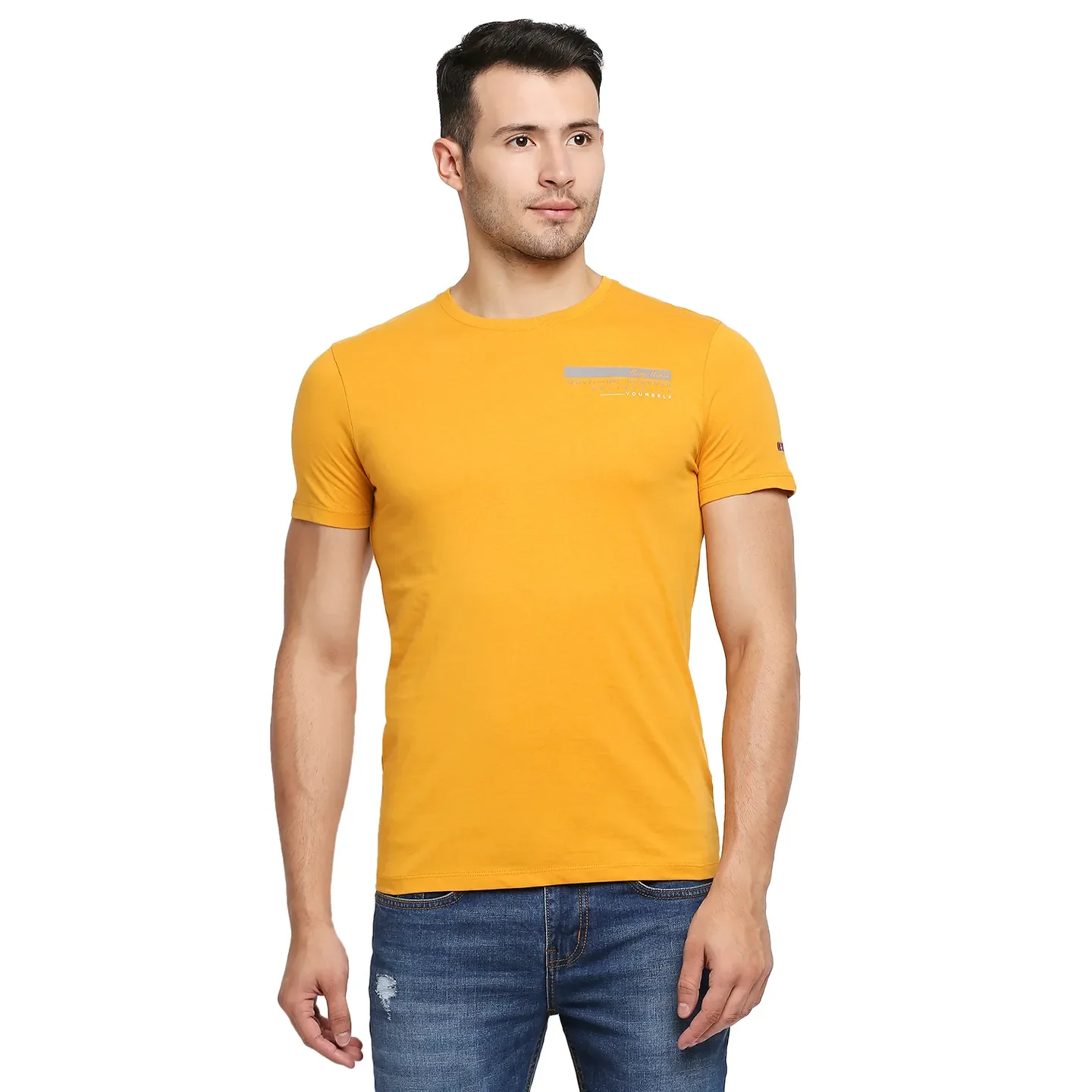 Yellow Regular Fit Men's Short Sleeves T-Shirt by Being Human Clothing