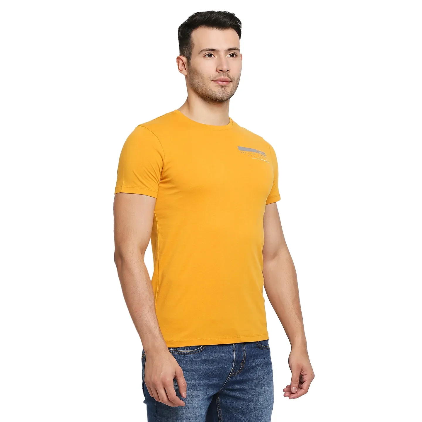 Yellow Regular Fit Men's Short Sleeves T-Shirt by Being Human Clothing - Image 3