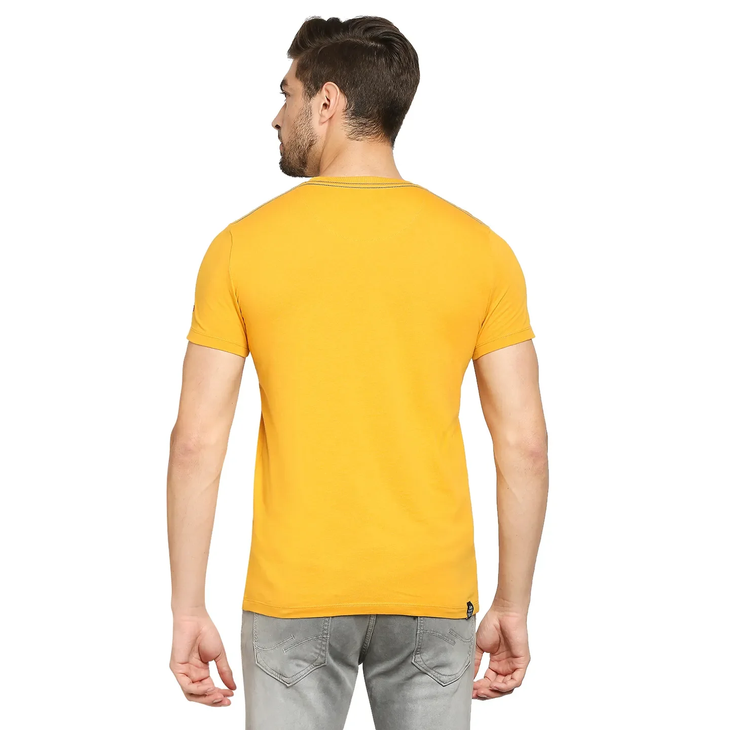Yellow Regular Fit Men's Short Sleeves T-Shirt by Being Human Clothing - Image 12