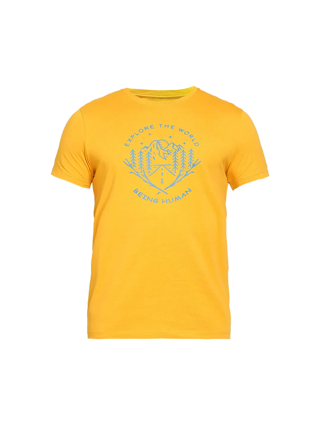 Yellow Regular Fit Men's Short Sleeves T-Shirt by Being Human Clothing - Image 19