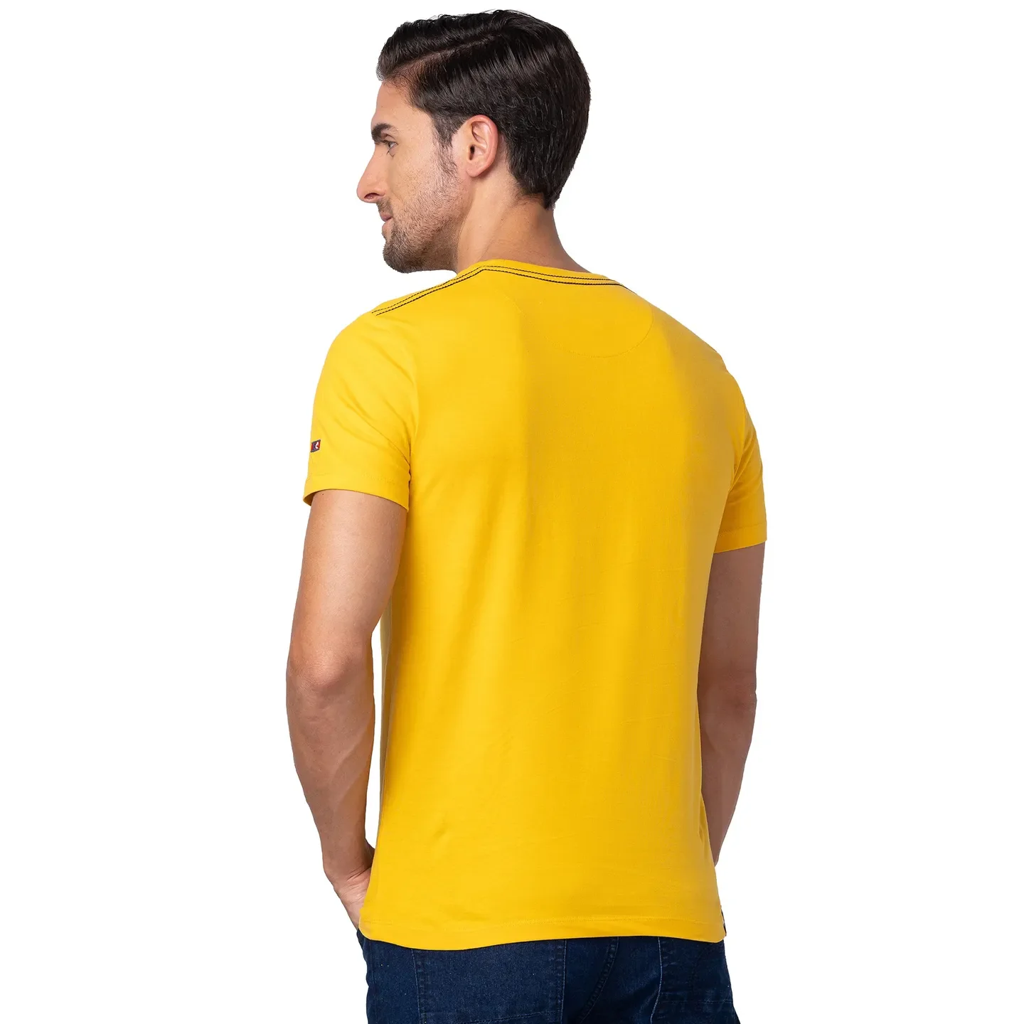 Yellow Regular Fit Men's Short Sleeves T-Shirt by Being Human Clothing - Image 3
