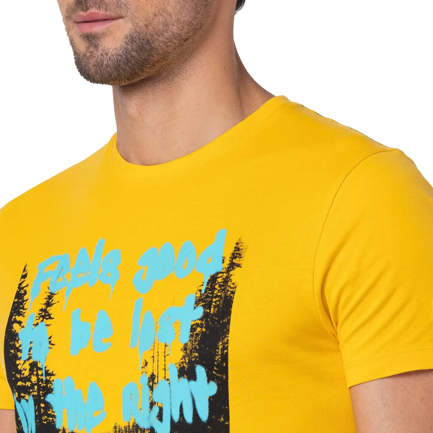 Yellow Regular Fit Men's Short Sleeves T-Shirt by Being Human Clothing - Image 5