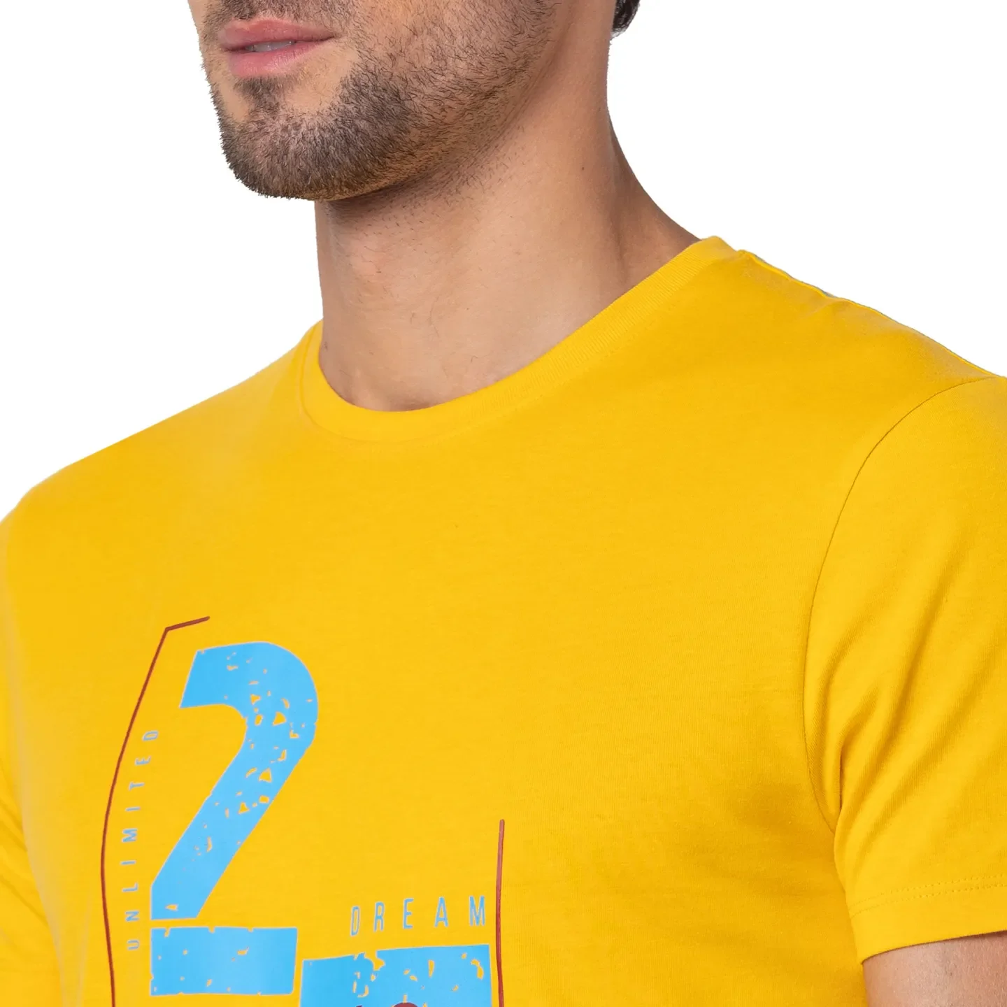 Mustard Regular Fit Round Neck Men's T-Shirt by Being Human Clothing - Image 5