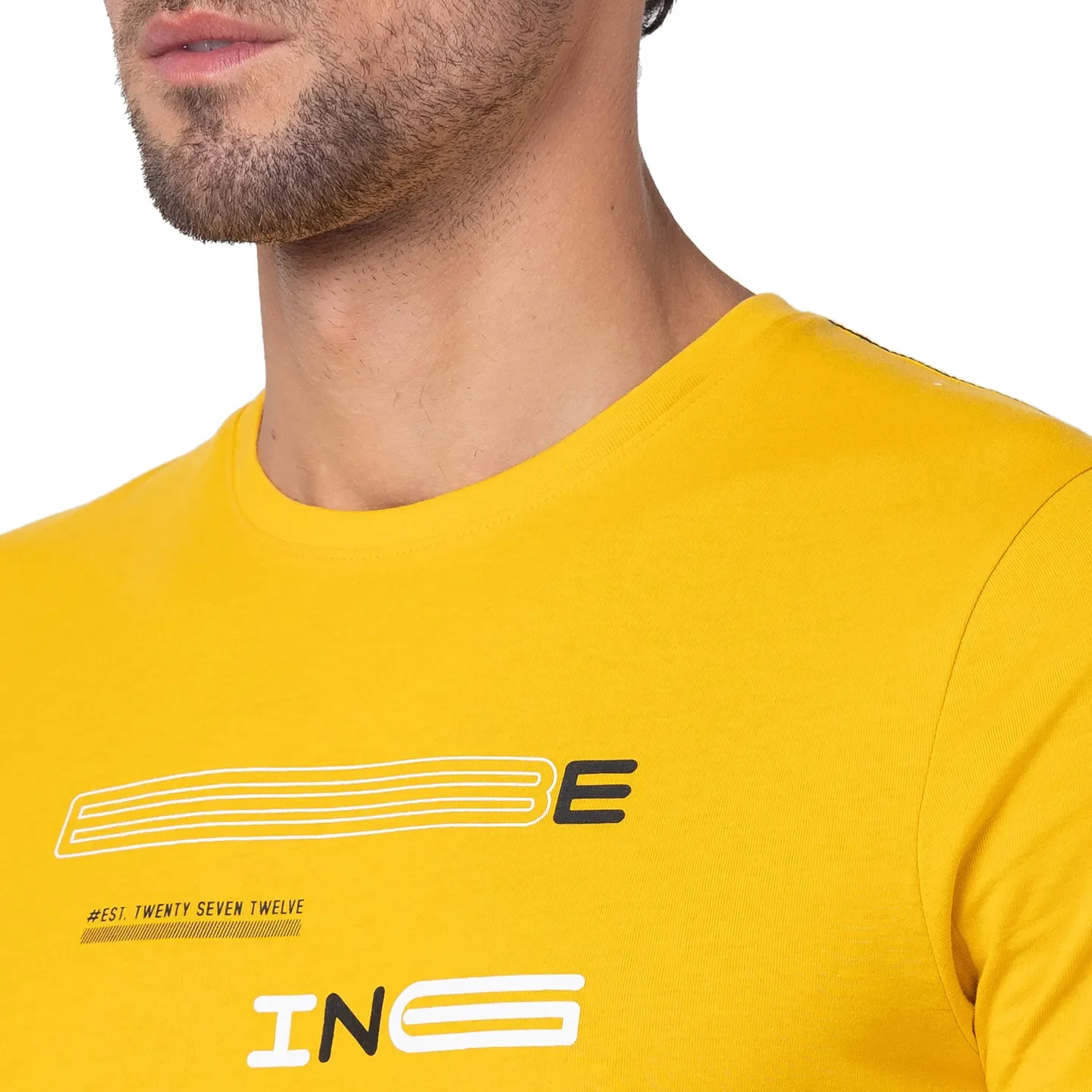 Yellow Regular Fit Men's Short Sleeves T-Shirt by Being Human Clothing - Image 5