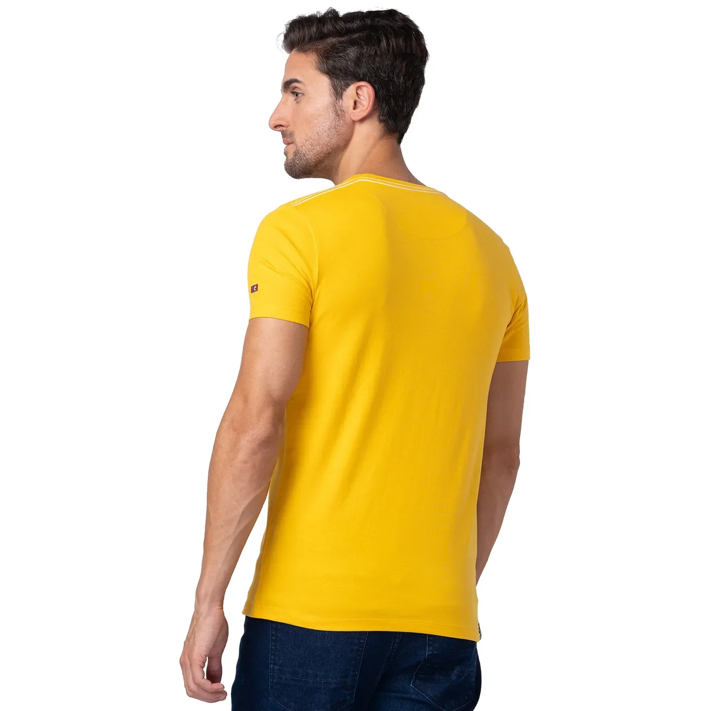 Yellow Regular Fit Men's Short Sleeves T-Shirt by Being Human Clothing - Image 3
