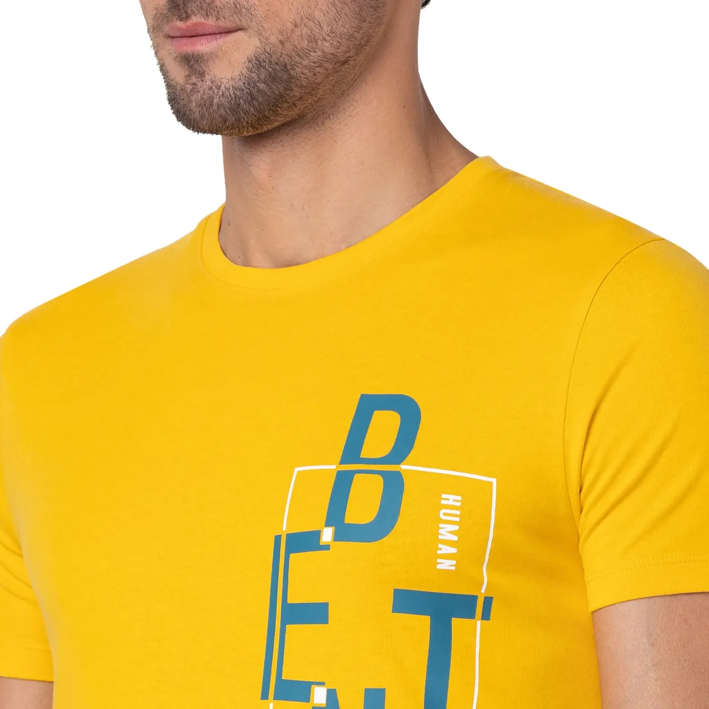 Yellow Regular Fit Men's Short Sleeves T-Shirt by Being Human Clothing - Image 5
