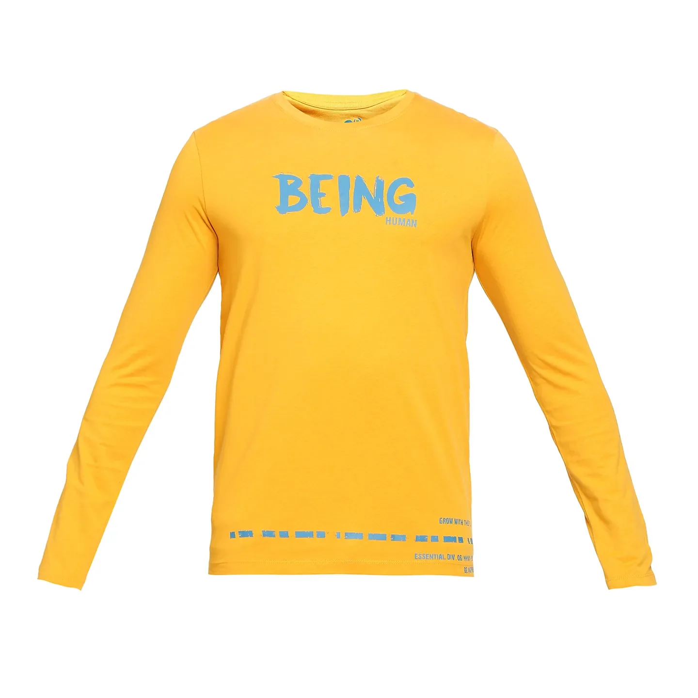 Yellow Regular Fit Men's Long Sleeves T-Shirt by Being Human Clothing - Image 7