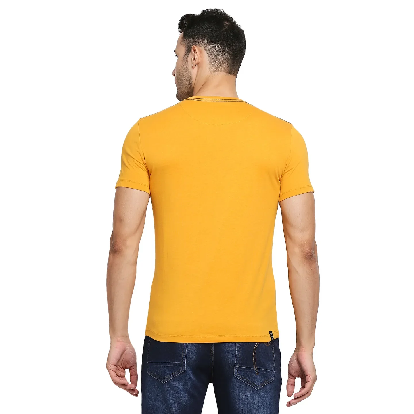 Yellow Regular Fit Men's Short Sleeves T-Shirt by Being Human Clothing - Image 4