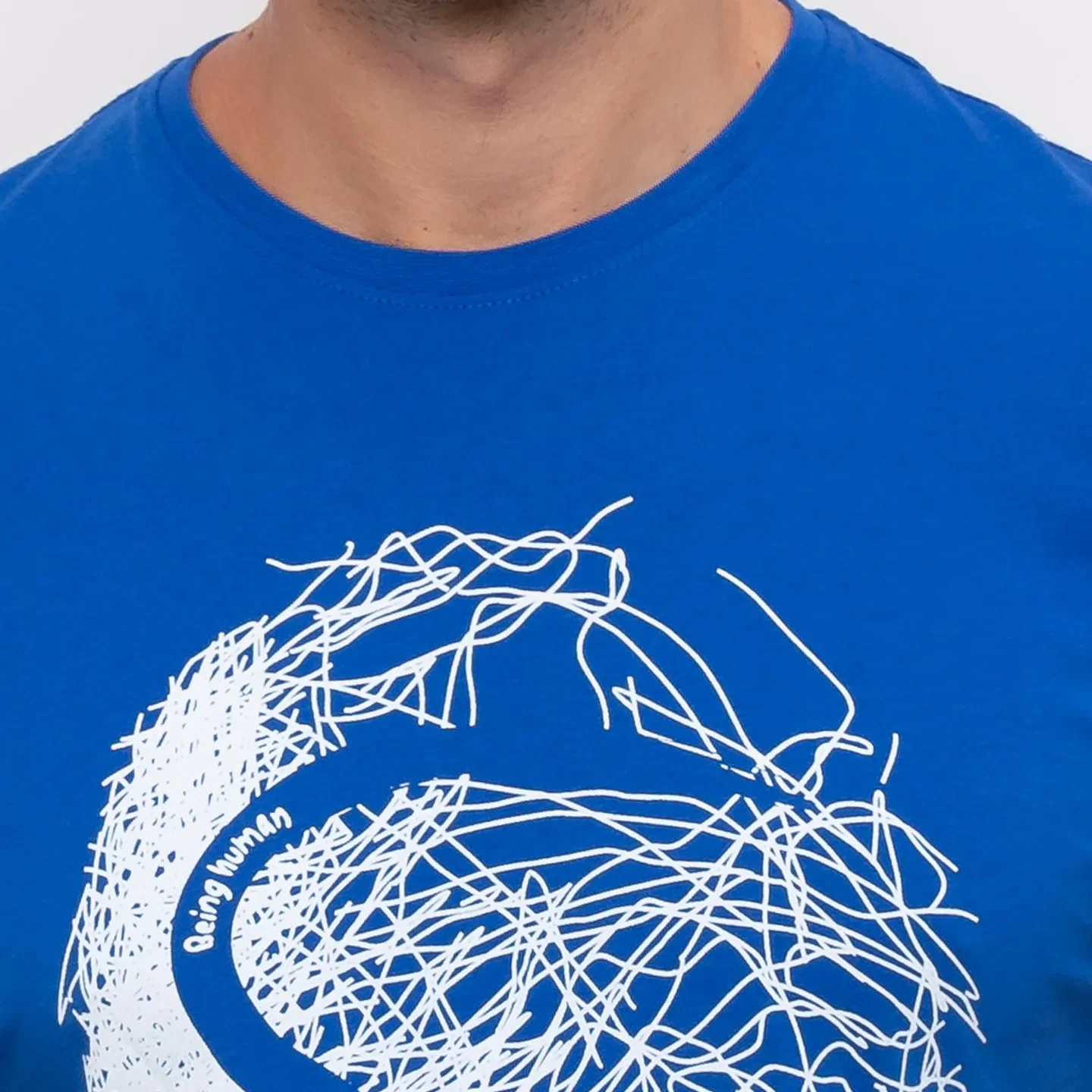 Blue Regular Fit Men's Short Sleeves T-Shirt by Being Human Clothing - Image 5