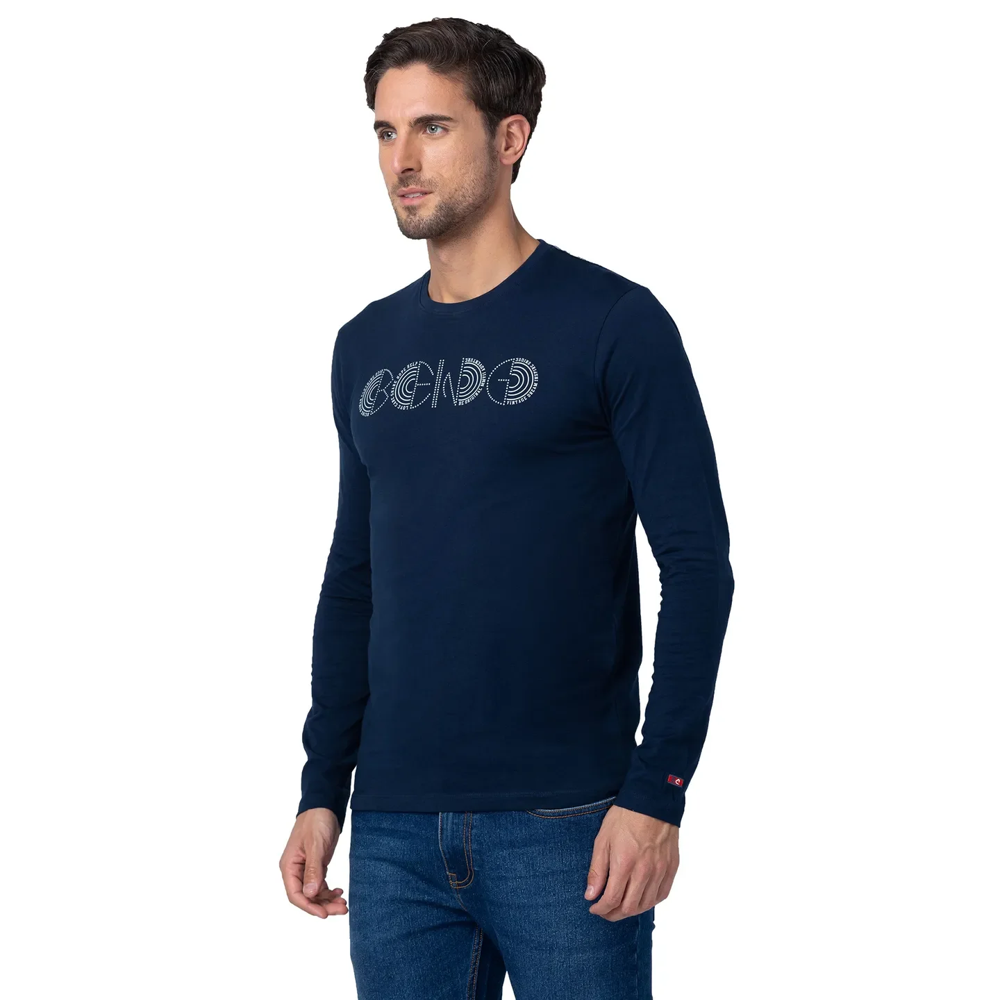 Blue Regular Fit Men's Long Sleeves T-Shirt by Being Human Clothing - Image 2