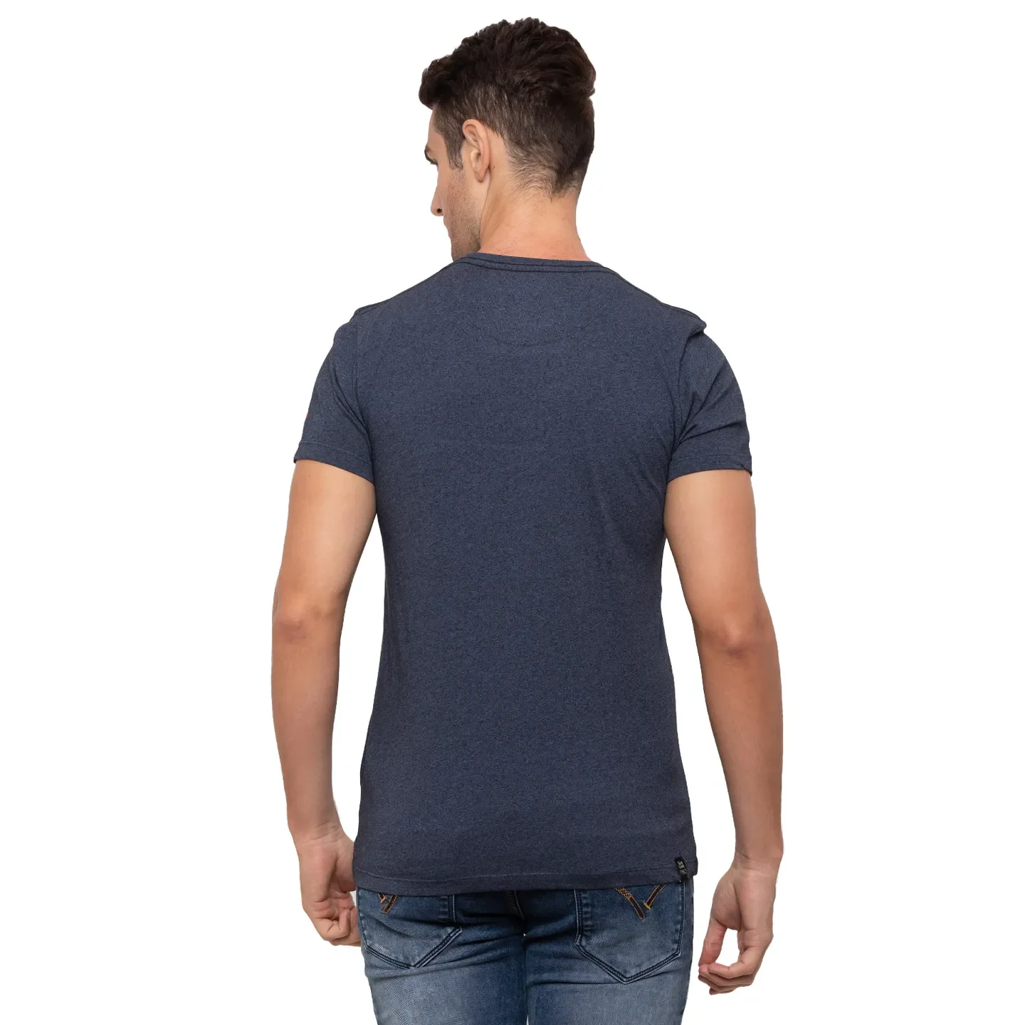 Blue Regular Fit Men's Short Sleeves T-Shirt by Being Human Clothing - Image 3