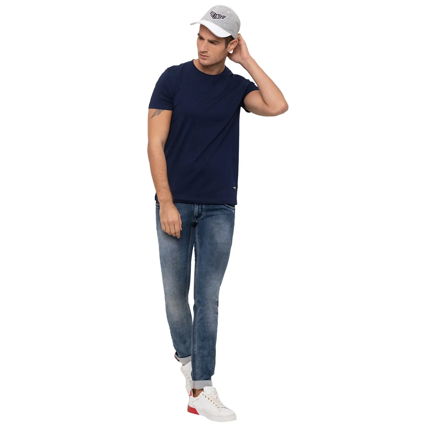 Blue Regular Fit Men's T-Shirt by Being Human Clothing - Image 2