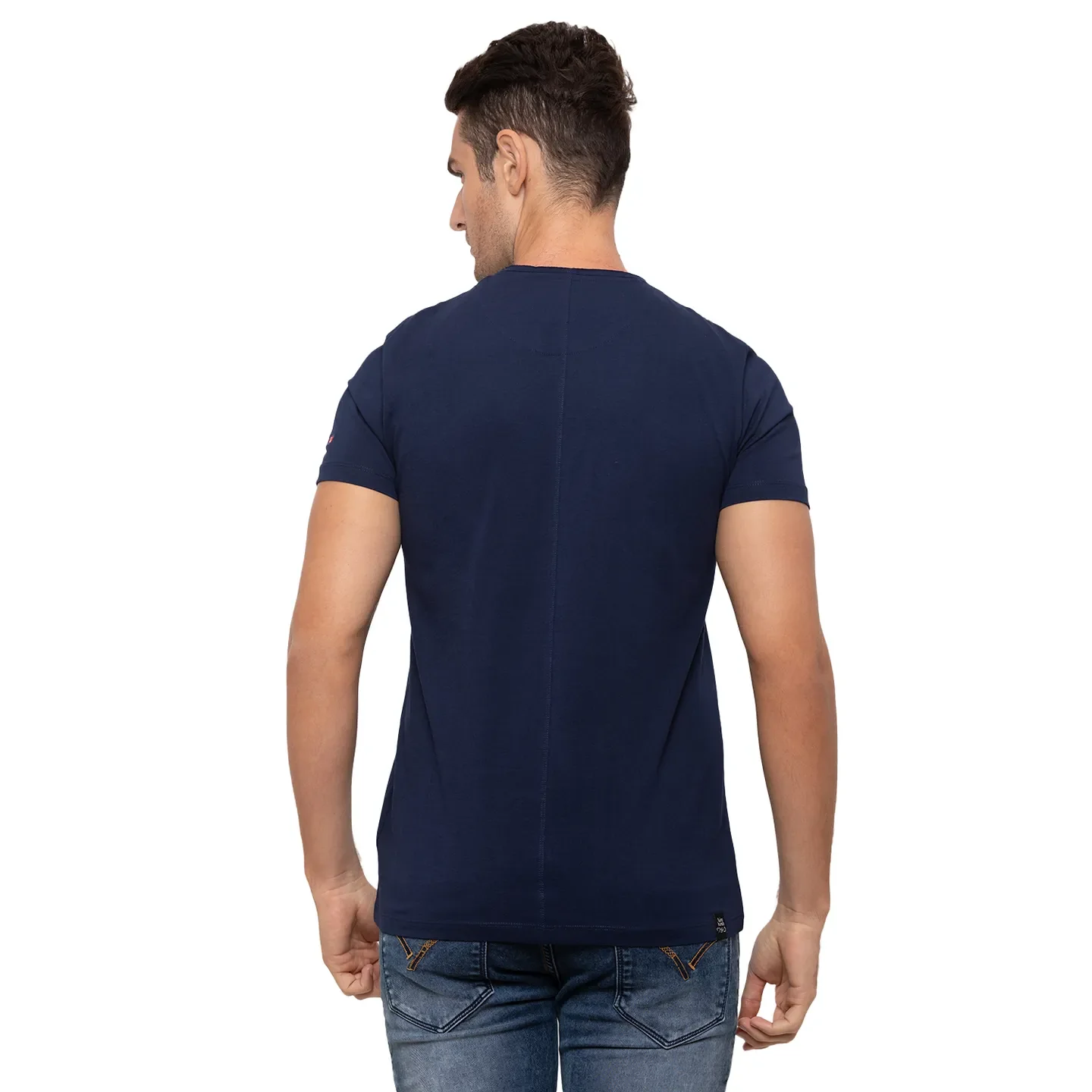 Blue Regular Fit Men's T-Shirt by Being Human Clothing - Image 3