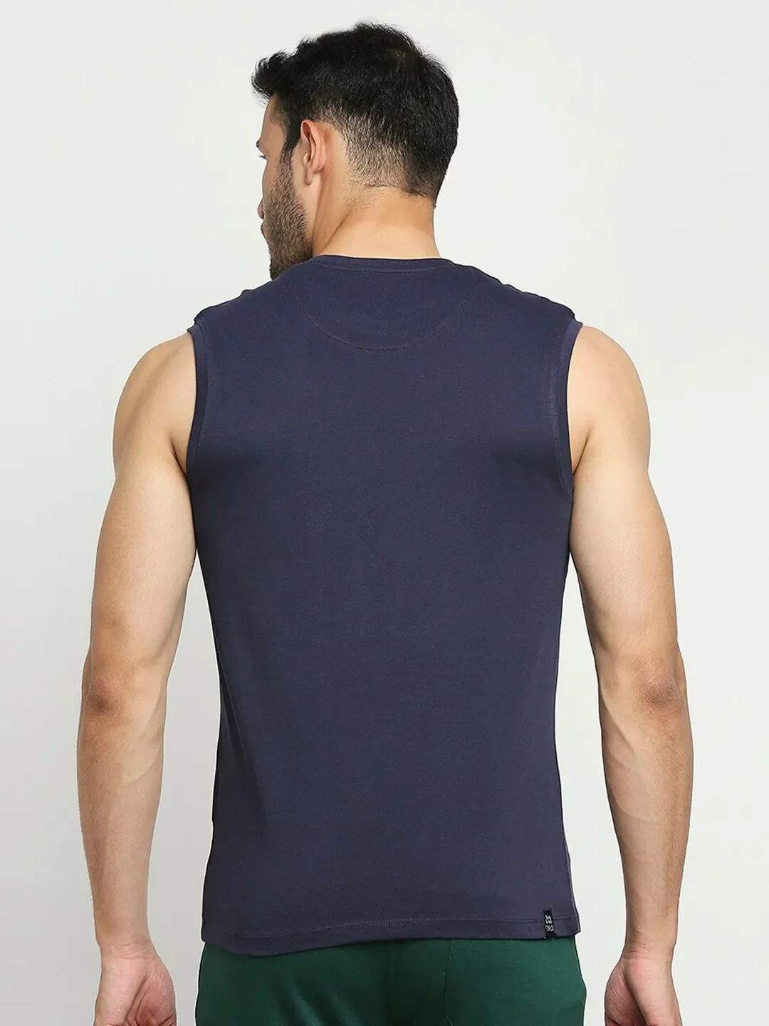Navy Regular Fit Round Neck Men's T-Shirt by Being Human Clothing - Image 3