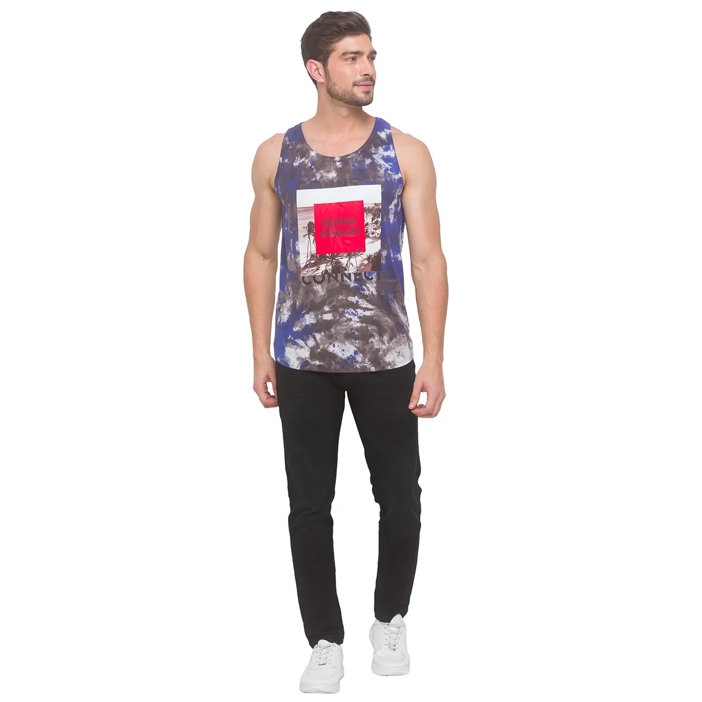 Navy Regular Fit Round Neck Men's T-Shirt by Being Human Clothing - Image 5