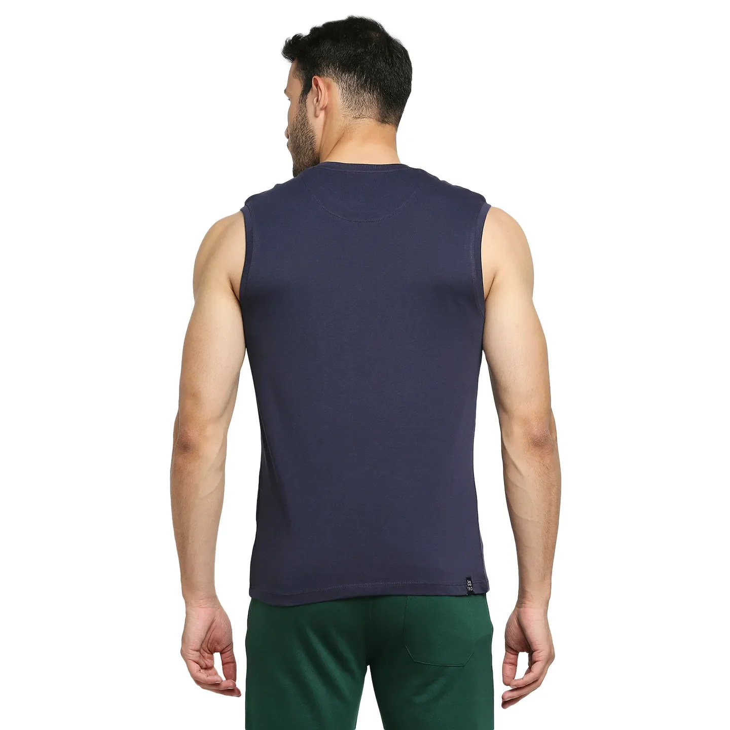 Blue Regular Fit Men's Sleevesles T-Shirt by Being Human Clothing - Image 11