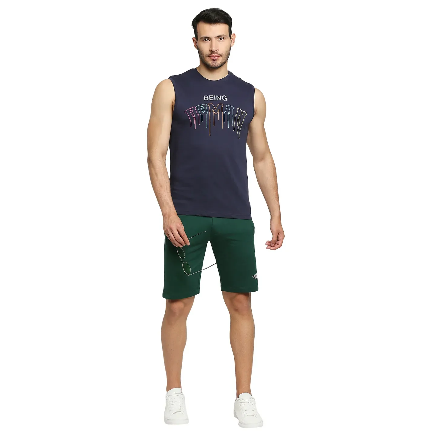 Blue Regular Fit Men's Sleevesles T-Shirt by Being Human Clothing - Image 7