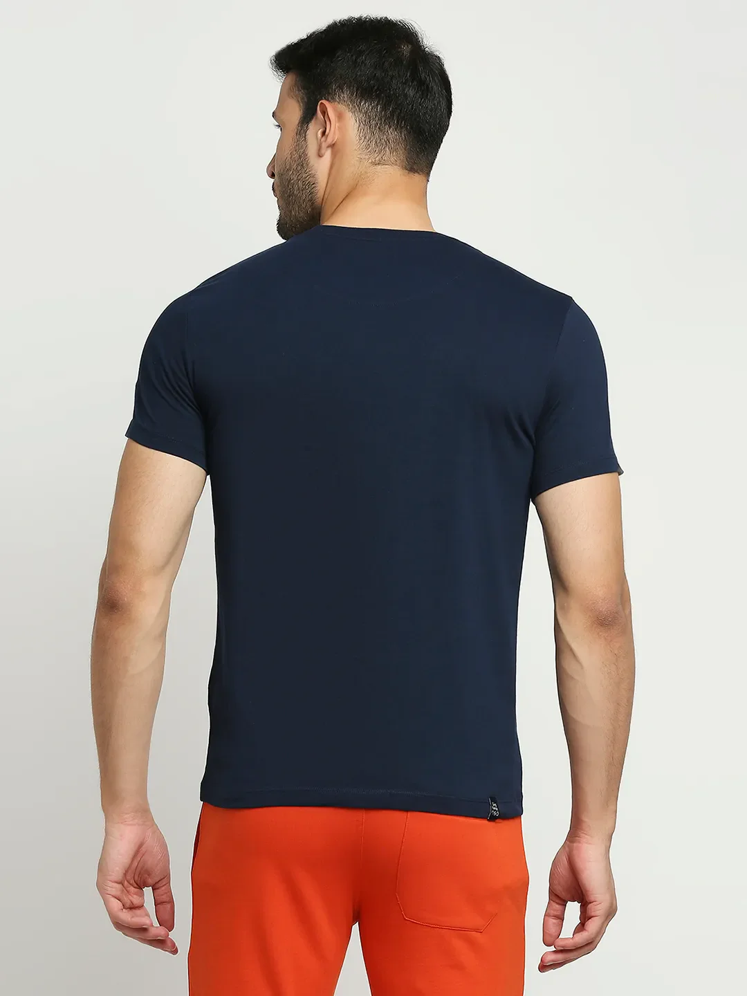 Navy Regular Fit Round Neck Men's T-Shirt by Being Human Clothing - Image 4