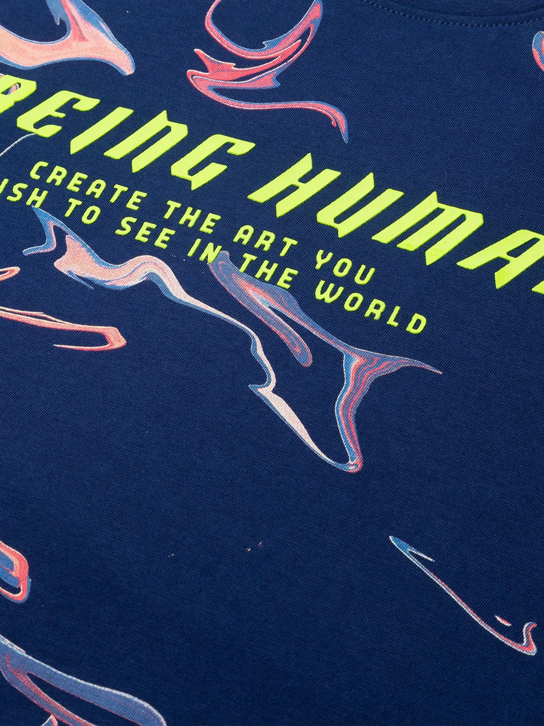 Navy Regular Fit Round Neck Men's T-Shirt by Being Human Clothing - Image 6