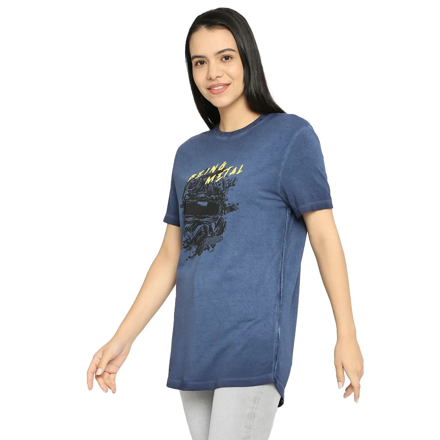 Navy Regular Fit Round Neck Men's T-Shirt by Being Human Clothing - Image 2