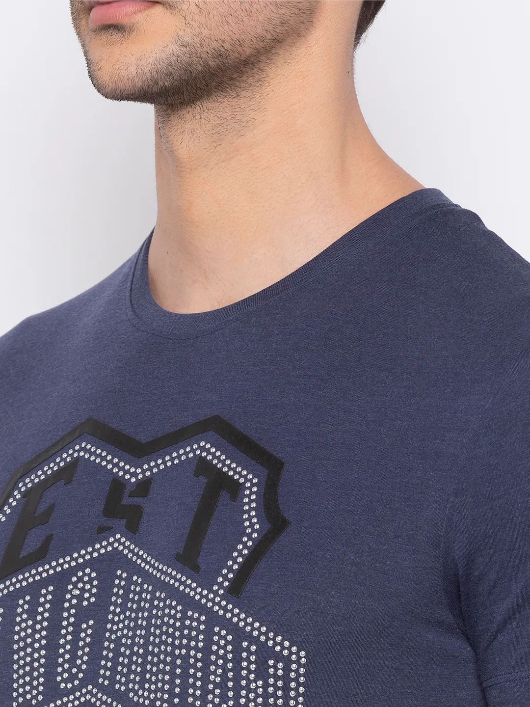 Blue Regular Fit Men's Short Sleeves T-Shirt by Being Human Clothing - Image 4
