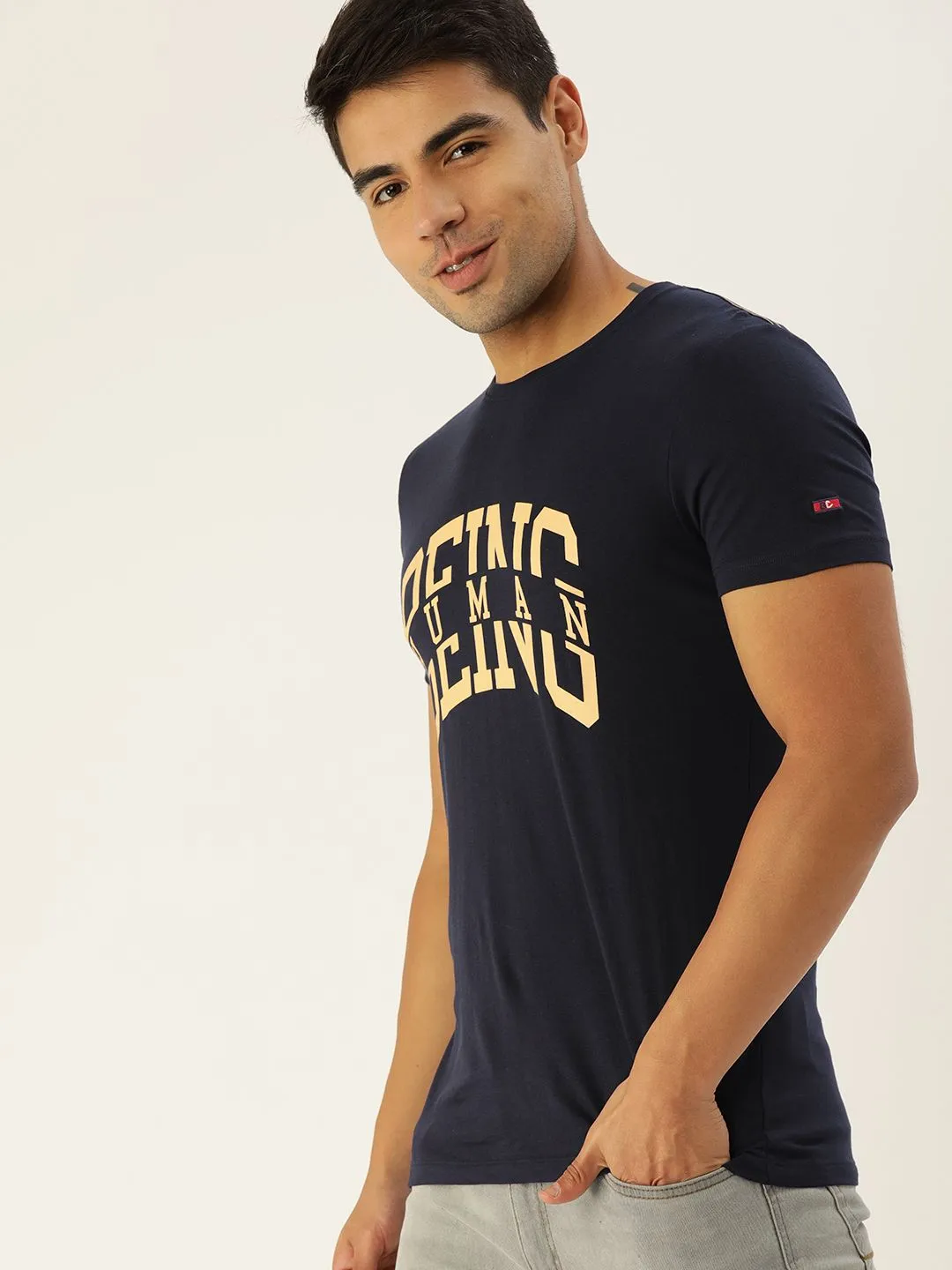 Blue Regular Fit Men's Short Sleeves T-Shirt by Being Human Clothing