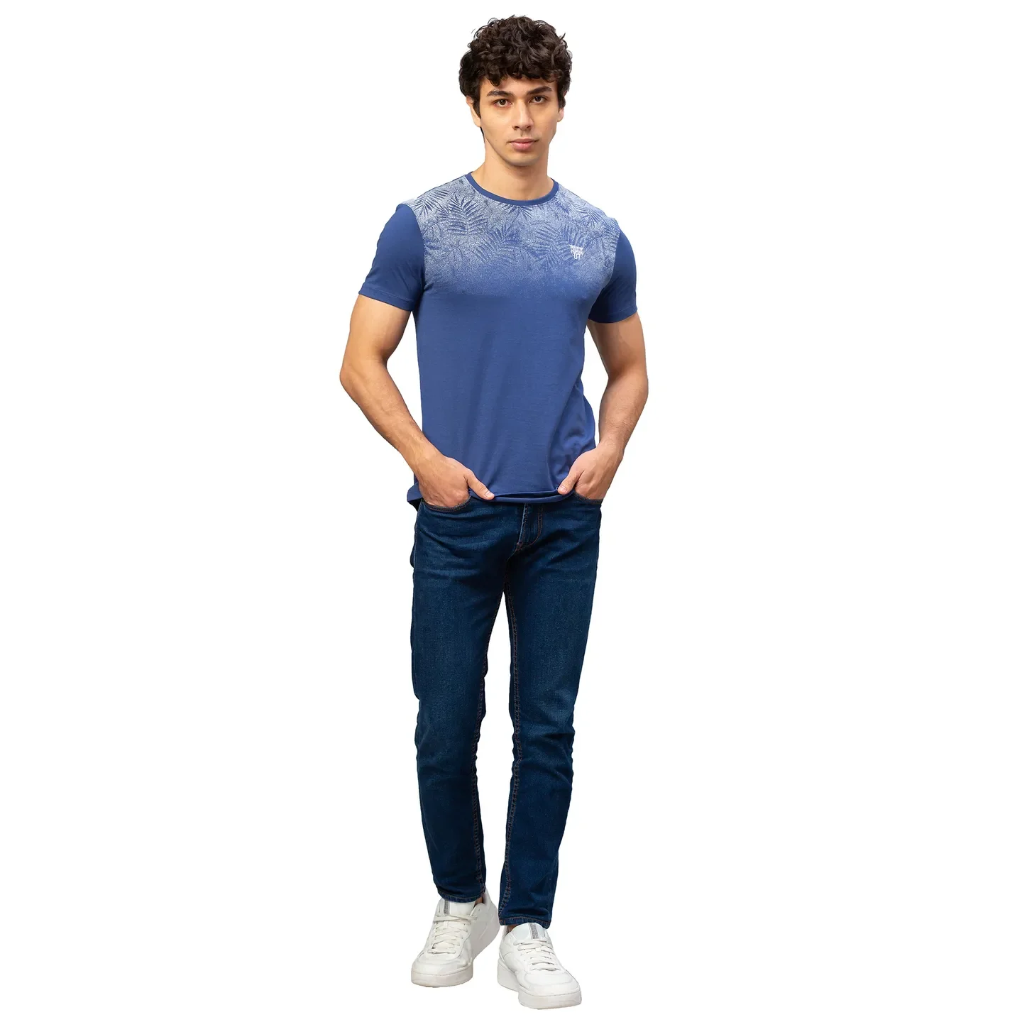 Blue Regular Fit Men's Short Sleeves T-Shirt by Being Human Clothing - Image 2