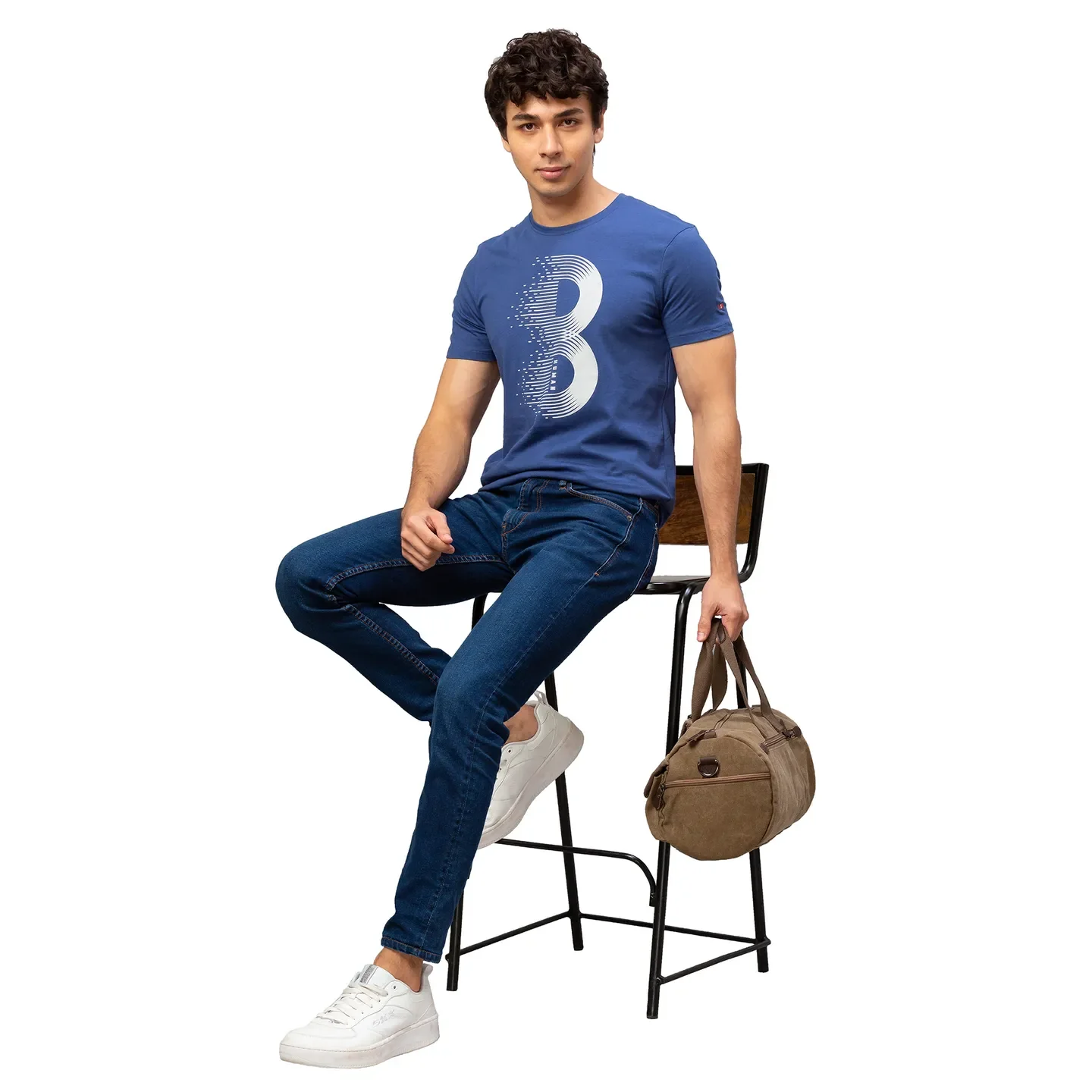 Blue Regular Fit Men's Short Sleeves T-Shirt by Being Human Clothing - Image 5
