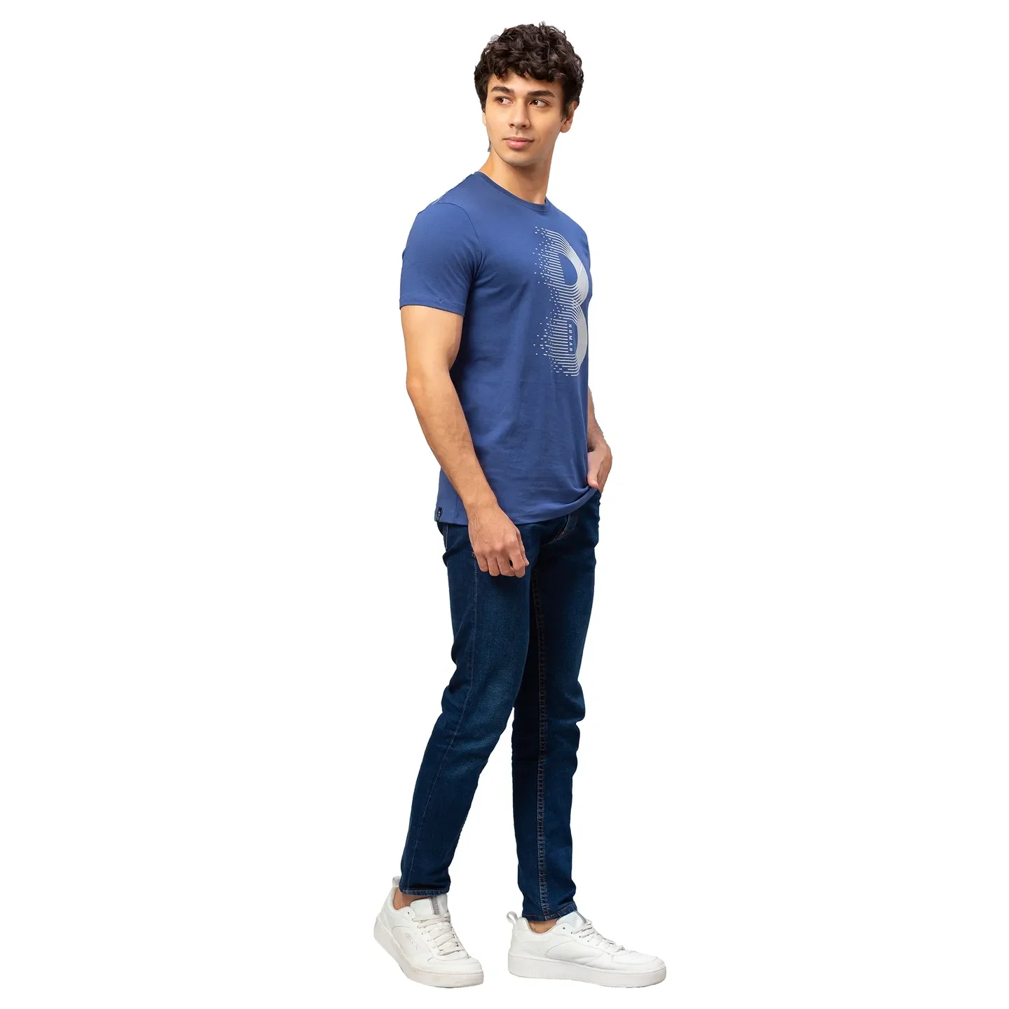 Blue Regular Fit Men's Short Sleeves T-Shirt by Being Human Clothing - Image 2