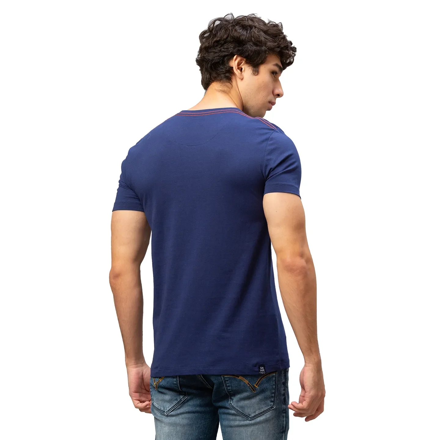 Blue Regular Fit Men's Short Sleeves T-Shirt by Being Human Clothing - Image 3