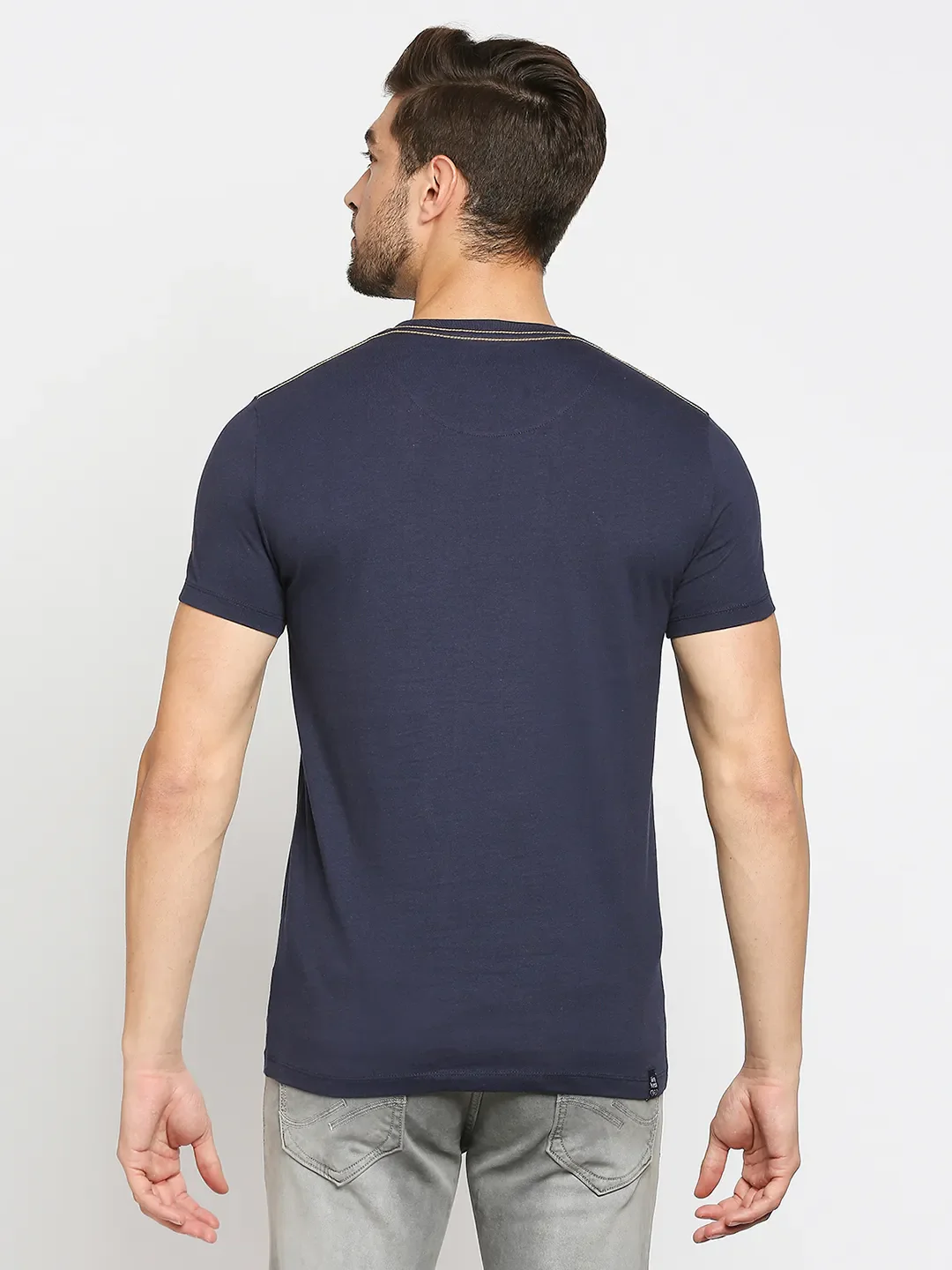 Blue Regular Fit Men's Short Sleeves T-Shirt by Being Human Clothing - Image 7