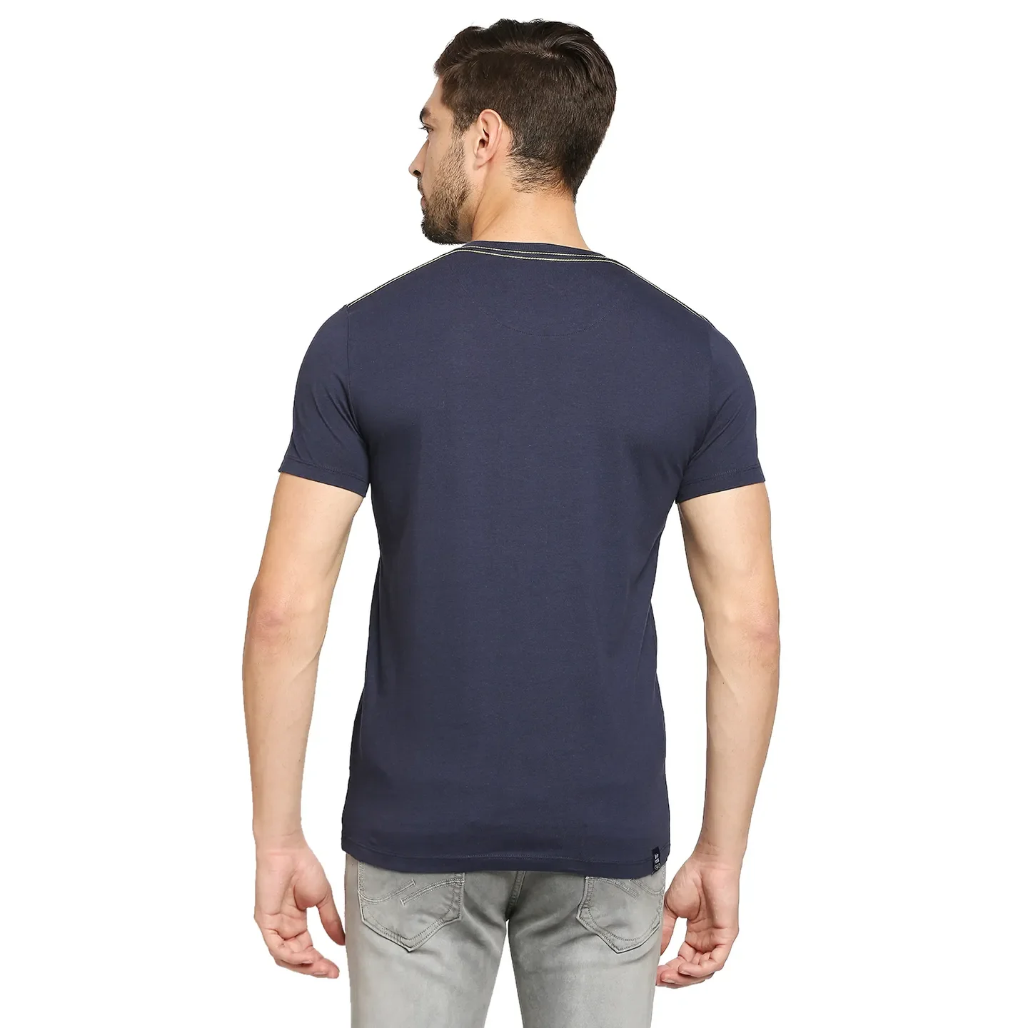 Blue Regular Fit Men's Short Sleeves T-Shirt by Being Human Clothing - Image 4