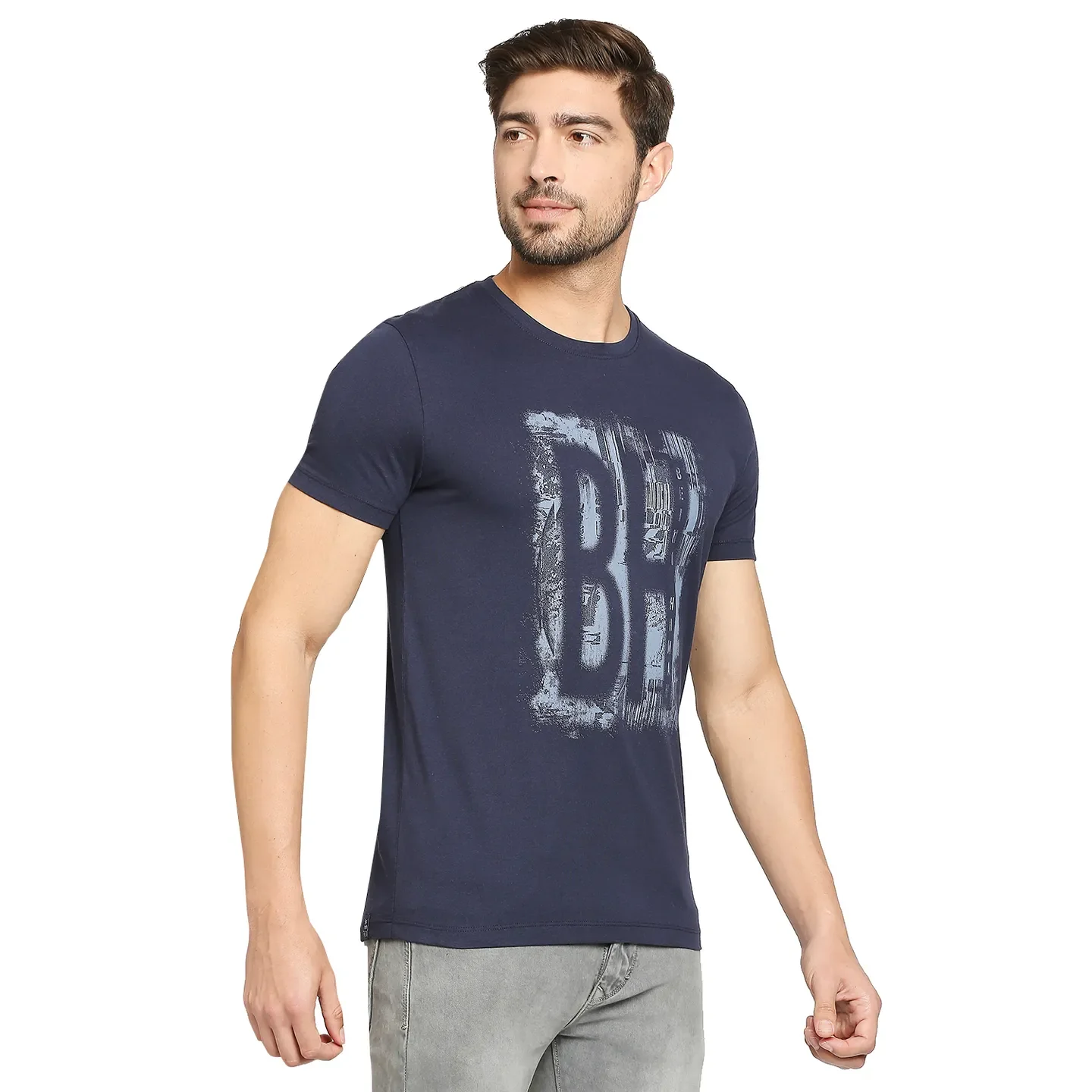 Blue Regular Fit Men's Short Sleeves T-Shirt by Being Human Clothing - Image 6