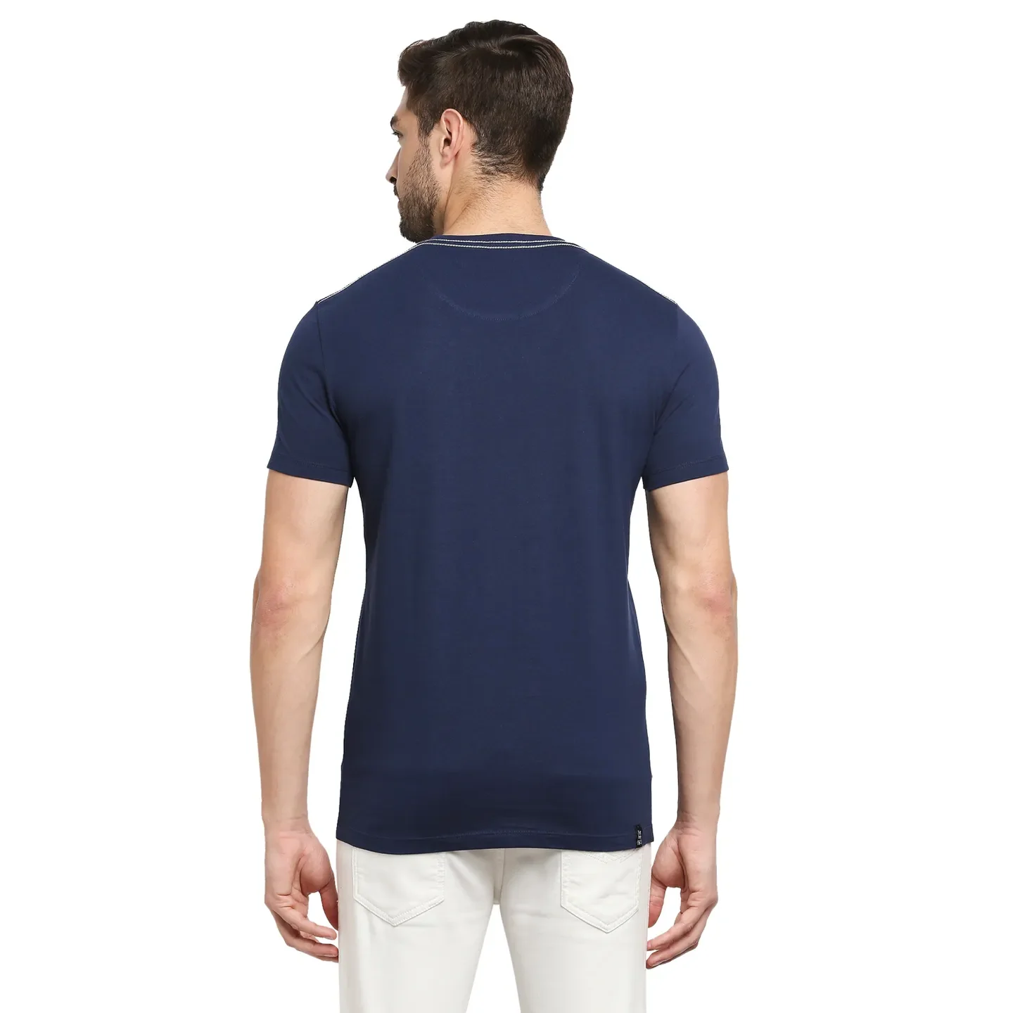 Blue Regular Fit Men's Short Sleeves T-Shirt by Being Human Clothing - Image 4