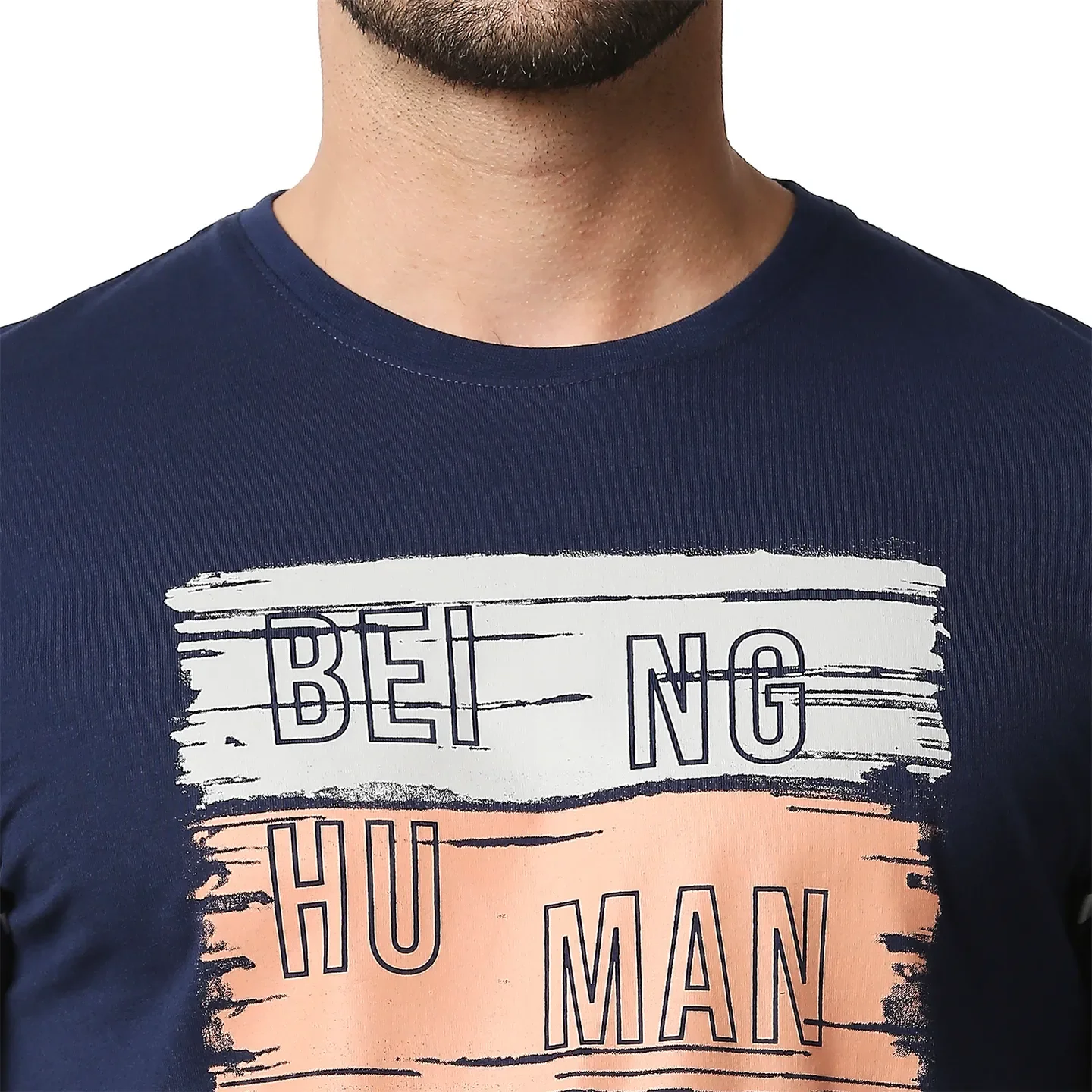 Blue Regular Fit Men's Short Sleeves T-Shirt by Being Human Clothing - Image 5