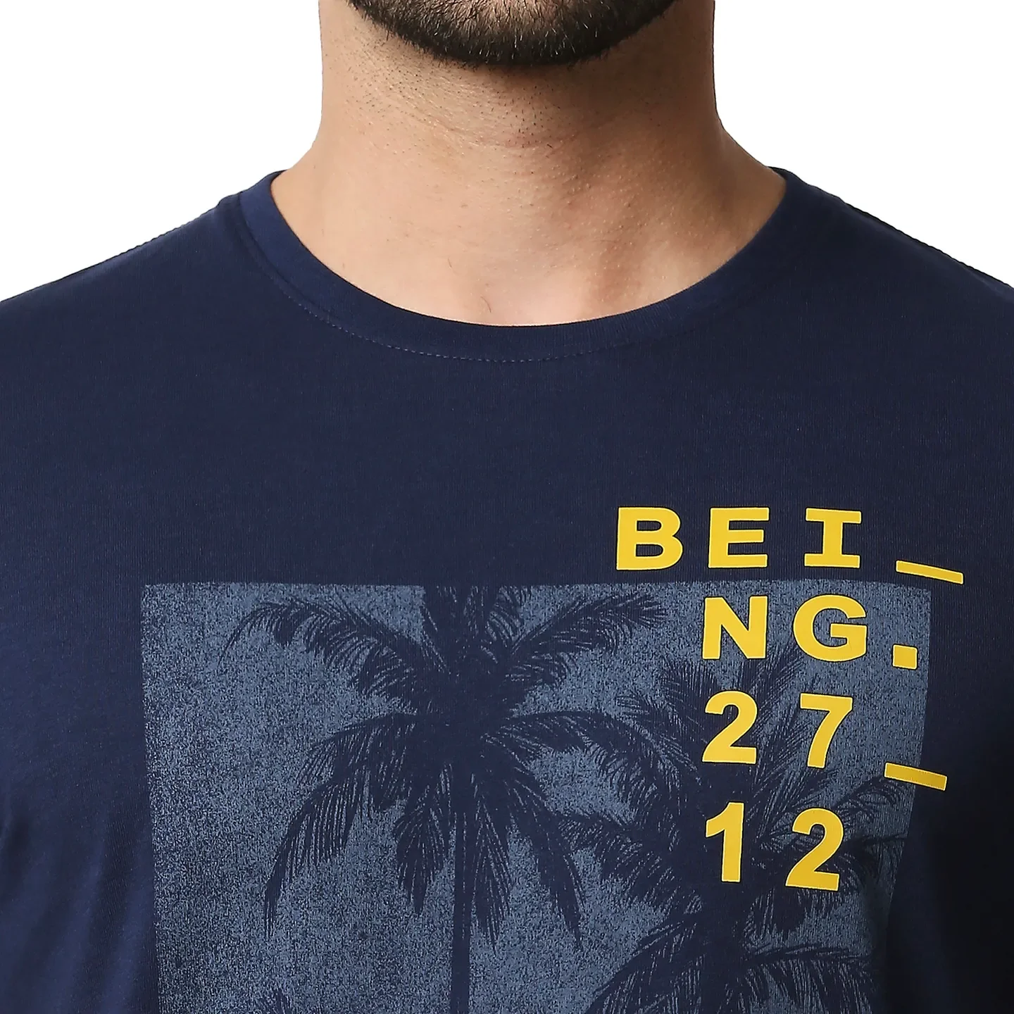 Blue Regular Fit Men's Short Sleeves T-Shirt by Being Human Clothing - Image 5