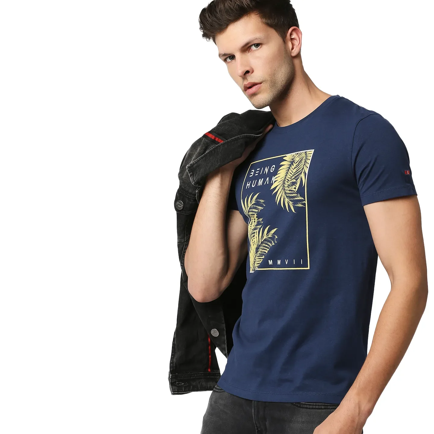 Blue Regular Fit Men's Short Sleeves T-Shirt by Being Human Clothing - Image 7