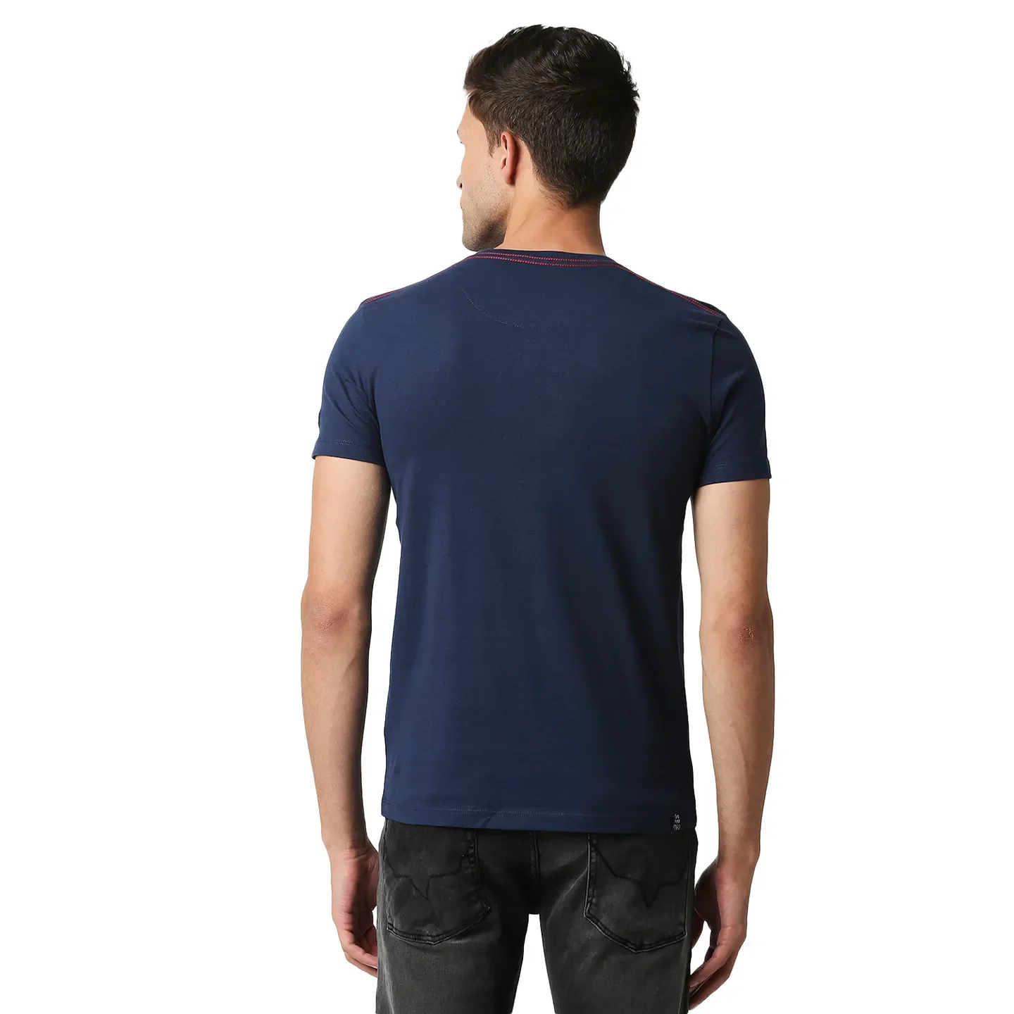 Blue Regular Fit Men's Short Sleeves T-Shirt by Being Human Clothing - Image 3