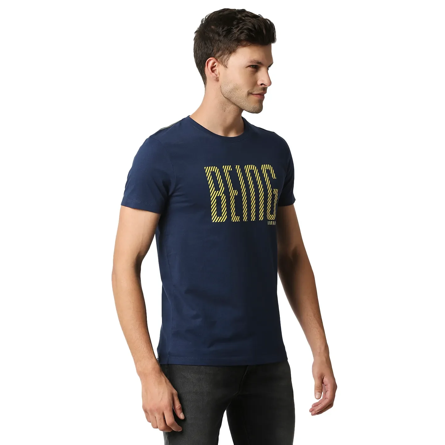 Blue Regular Fit Men's Short Sleeves T-Shirt by Being Human Clothing - Image 3